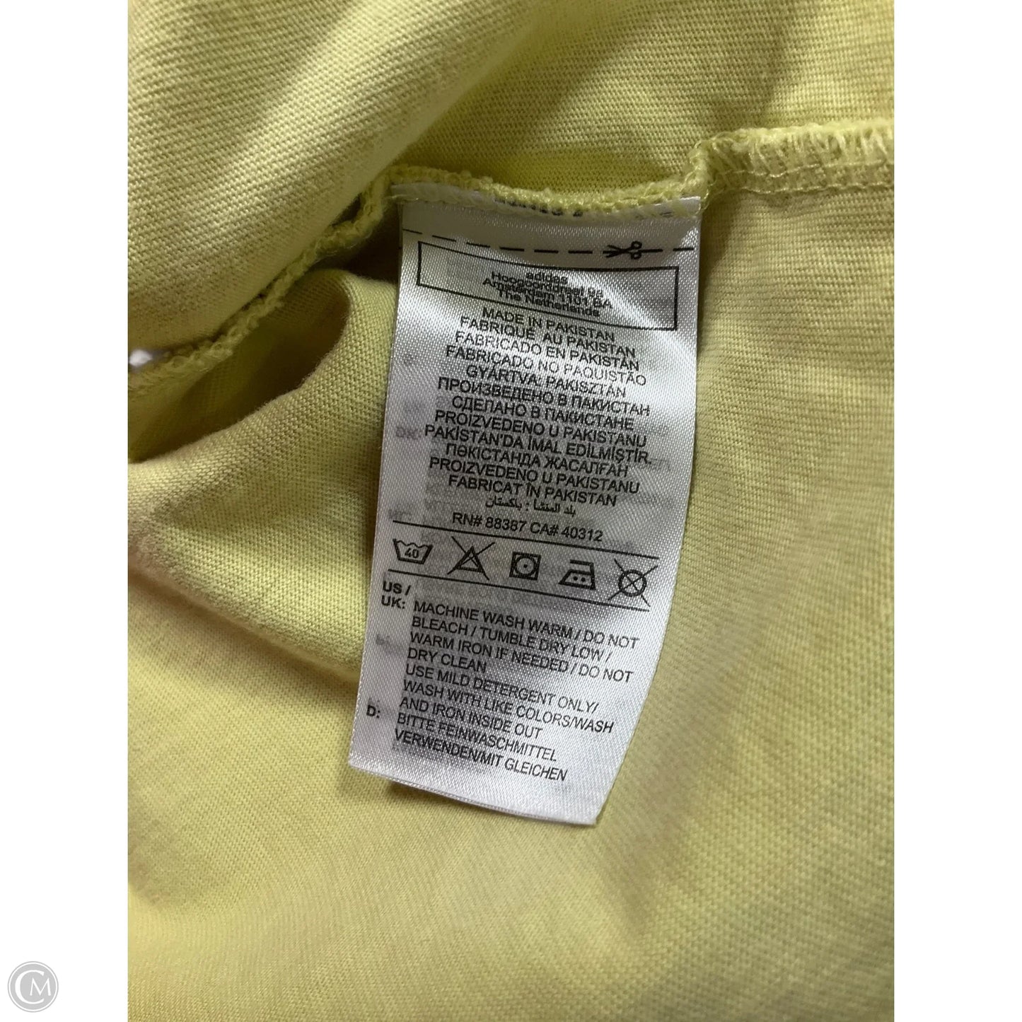 Athletic Top Short Sleeve By Adidas In Yellow, Size: S