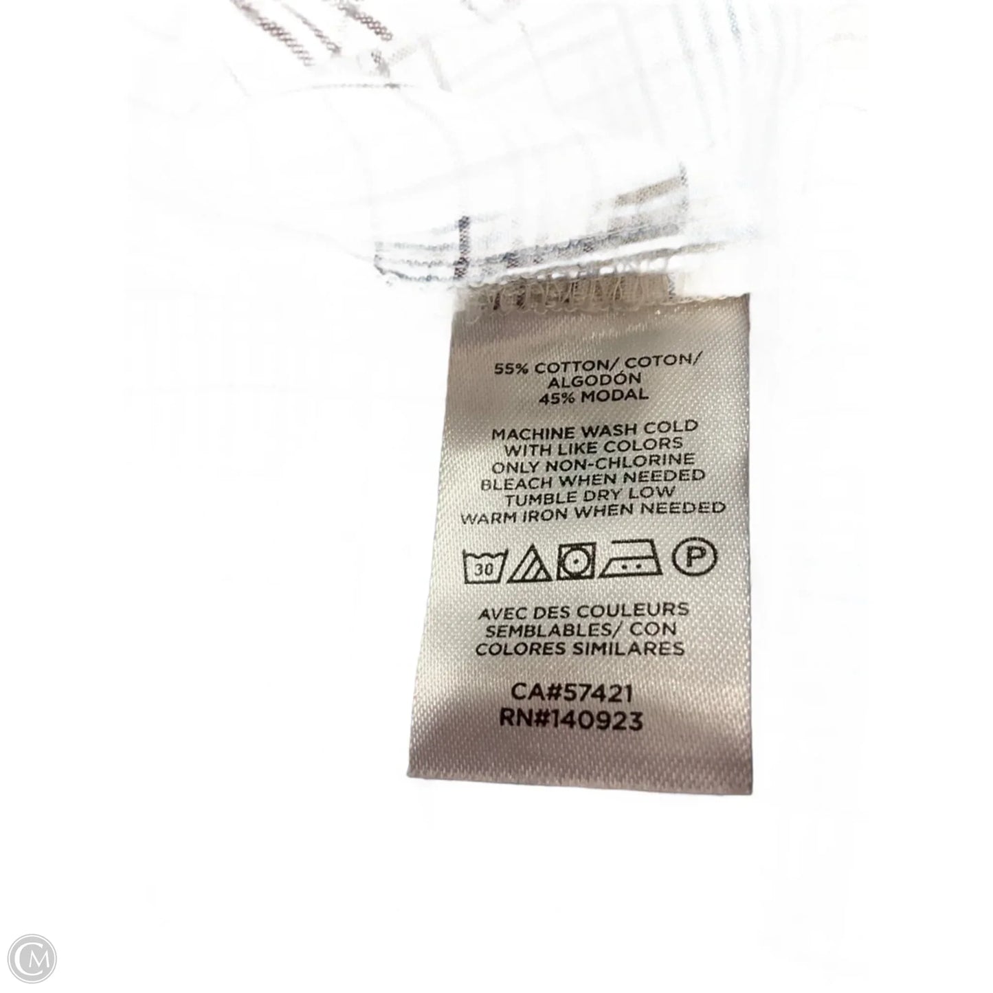 Top Long Sleeve By Loft In Blue & Tan, Size: M