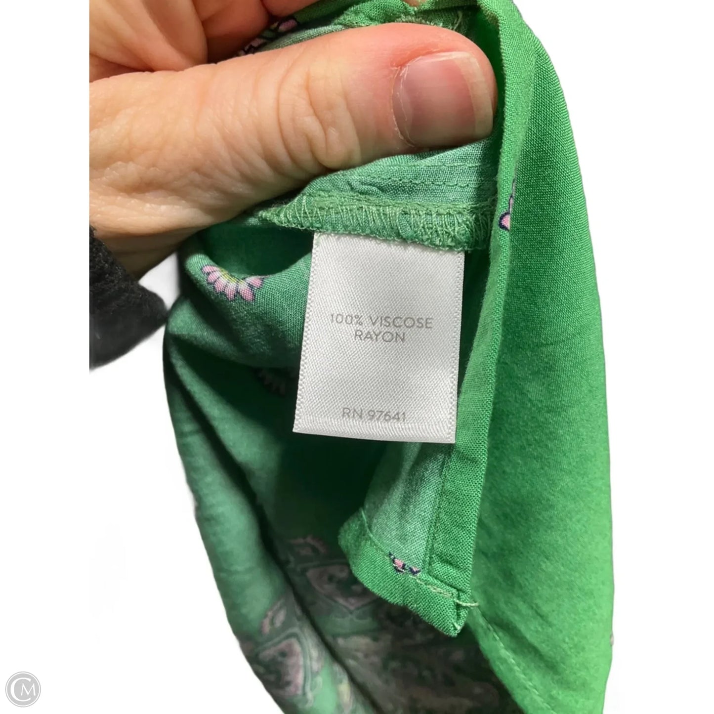 Top 3/4 Sleeve By J. Jill In Green & Pink, Size: L