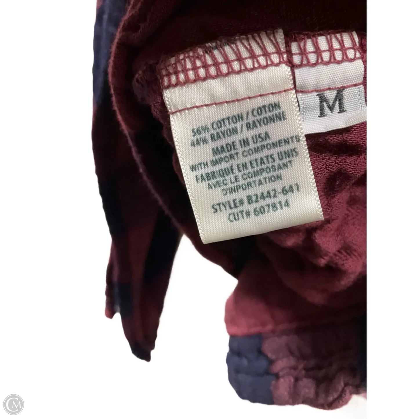 Top Long Sleeve By Bella Dahl In Blue & Red, Size: M