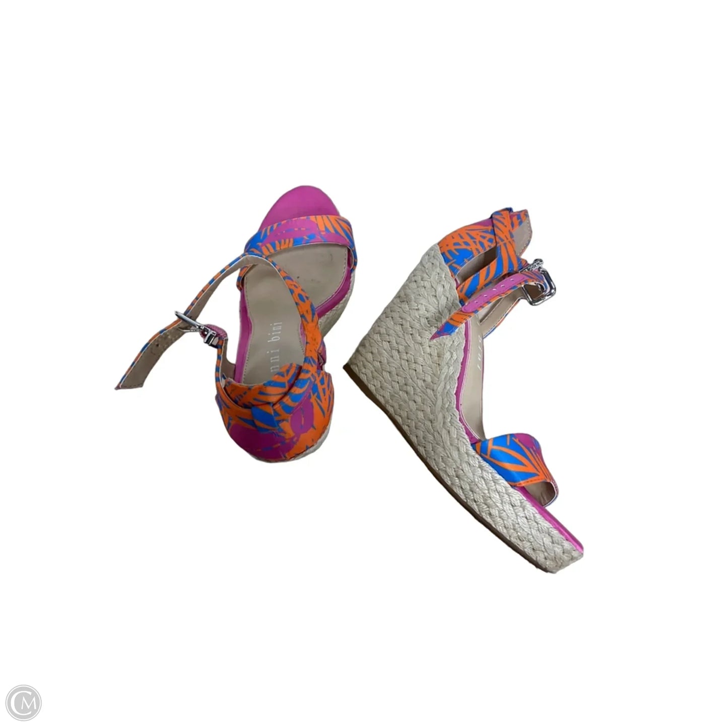 Sandals Heels Platform By Gianni Bini In Orange & Pink, Size: 7
