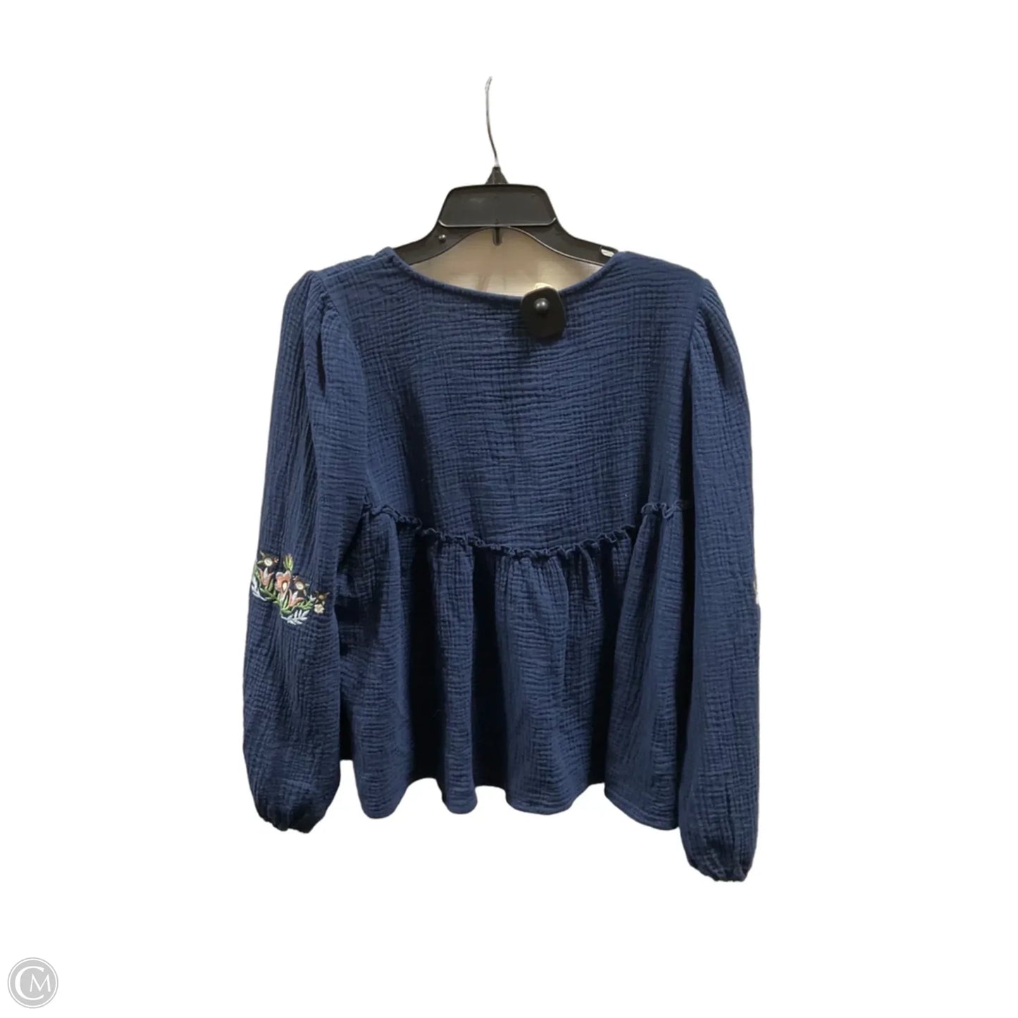 Top Long Sleeve By Grace + Karma In Navy, Size: S