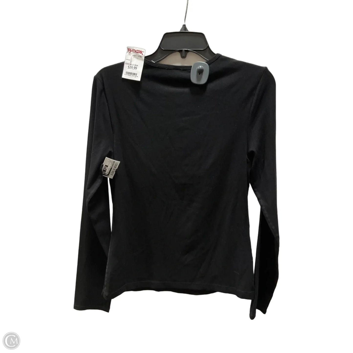 Athletic Top Long Sleeve Crewneck By Yogalicious In Black, Size: L