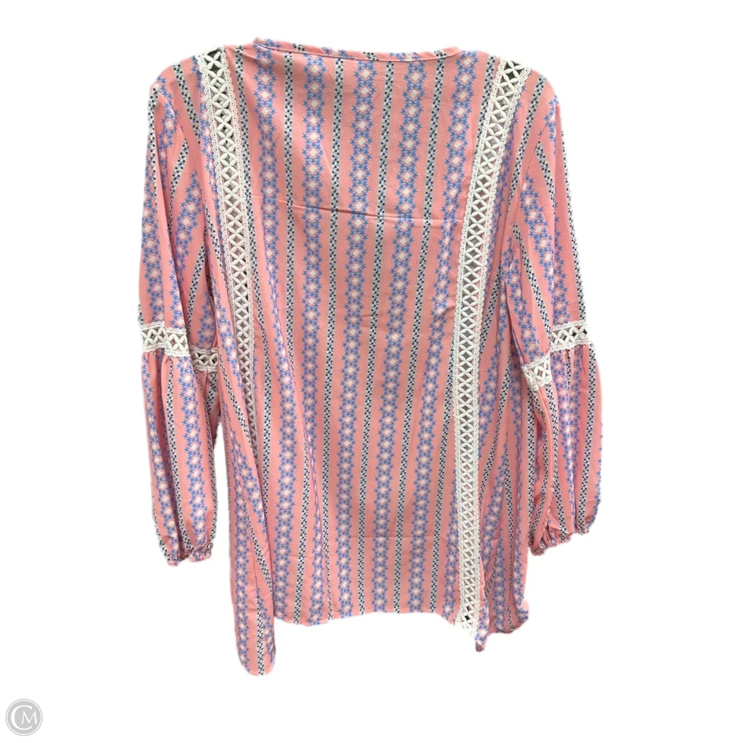 Top Long Sleeve By Clothes Mentor In Blue & Pink, Size: M