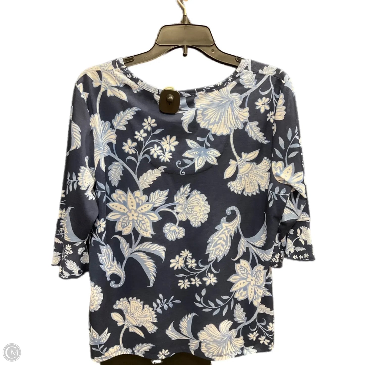 Top 3/4 Sleeve By Alfred Dunner In Blue, Size: M