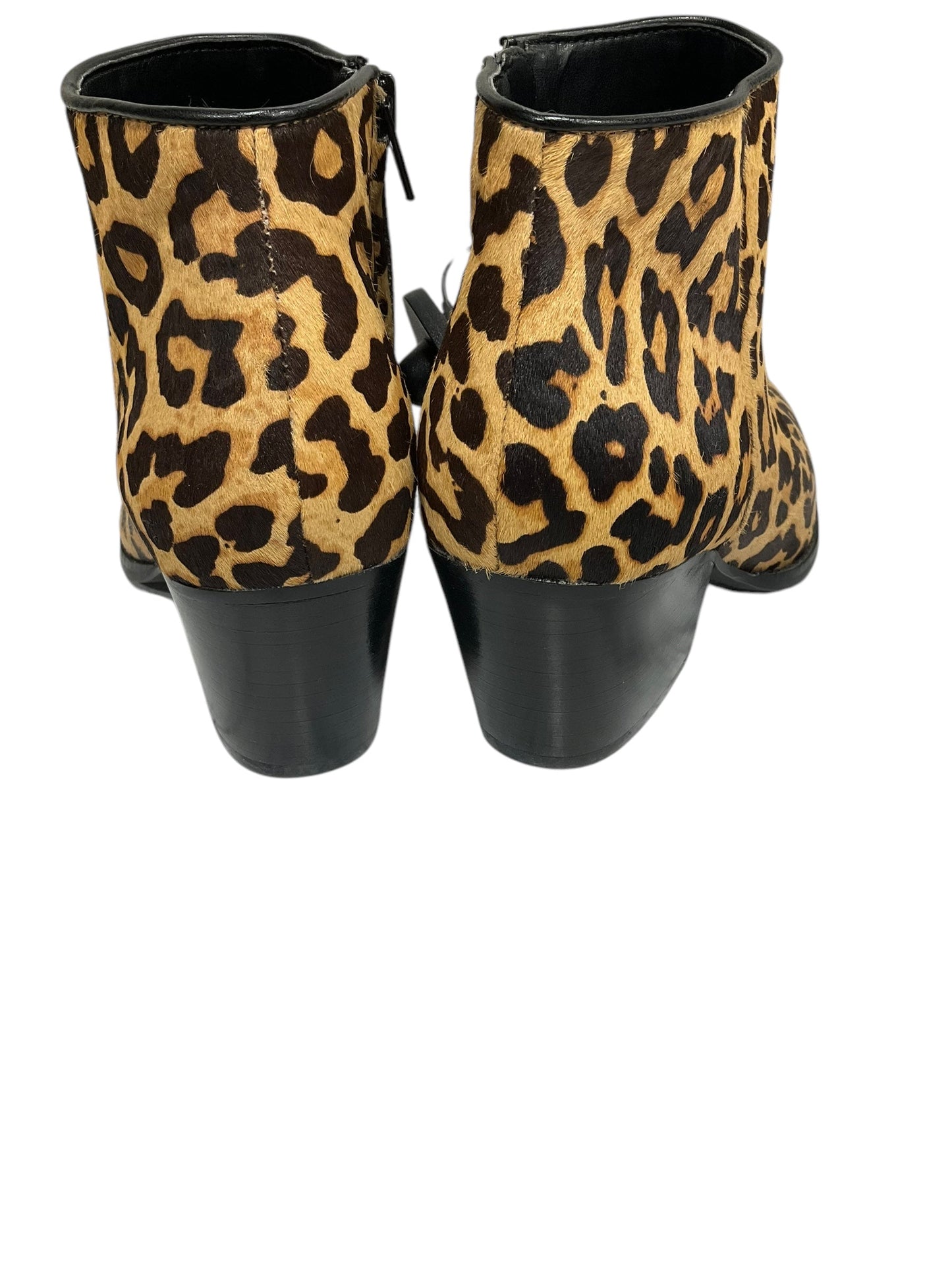 Boots Ankle Heels By Bleecker & Bond In Animal Print, Size: 6.5