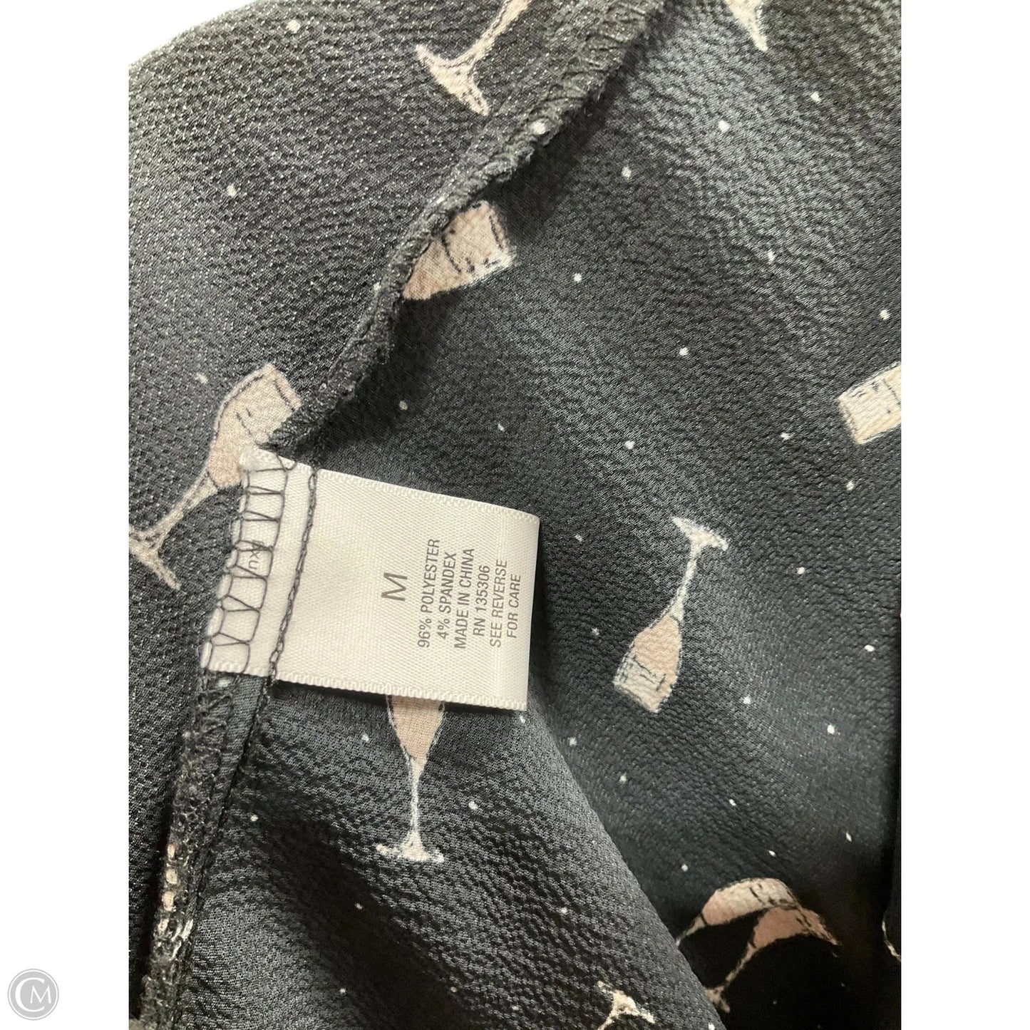 Top 3/4 Sleeve By Roz And Ali In Black, Size: M