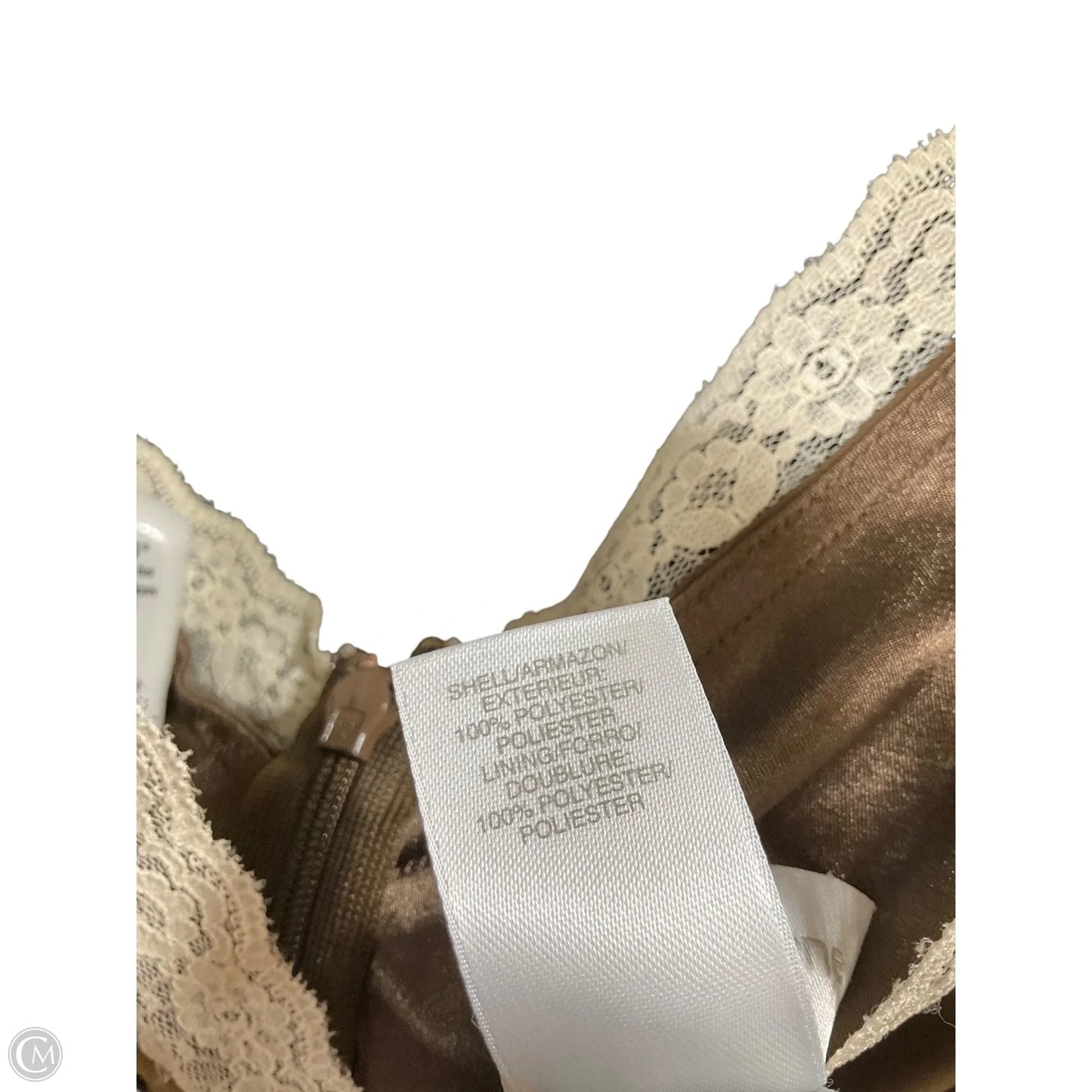 Dress Casual Midi By Liz Claiborne In Brown & Cream, Size: M