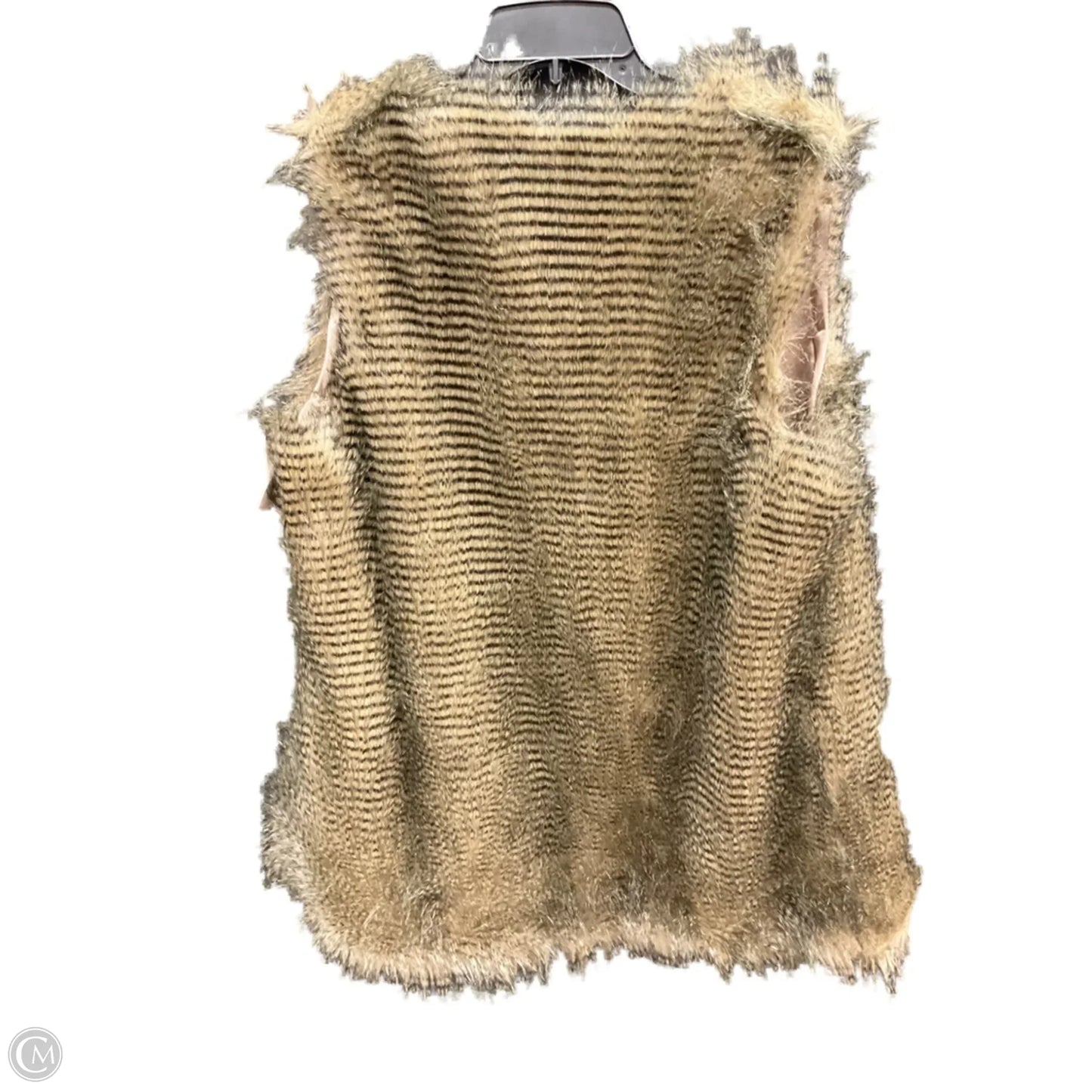 Vest Faux Fur & Sherpa By Clothes Mentor In Brown, Size: L