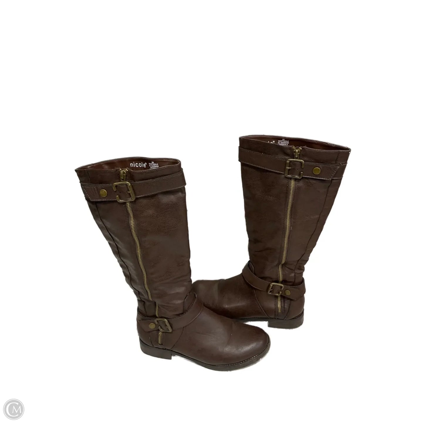 Boots Knee Flats By Nicole In Brown, Size: 8