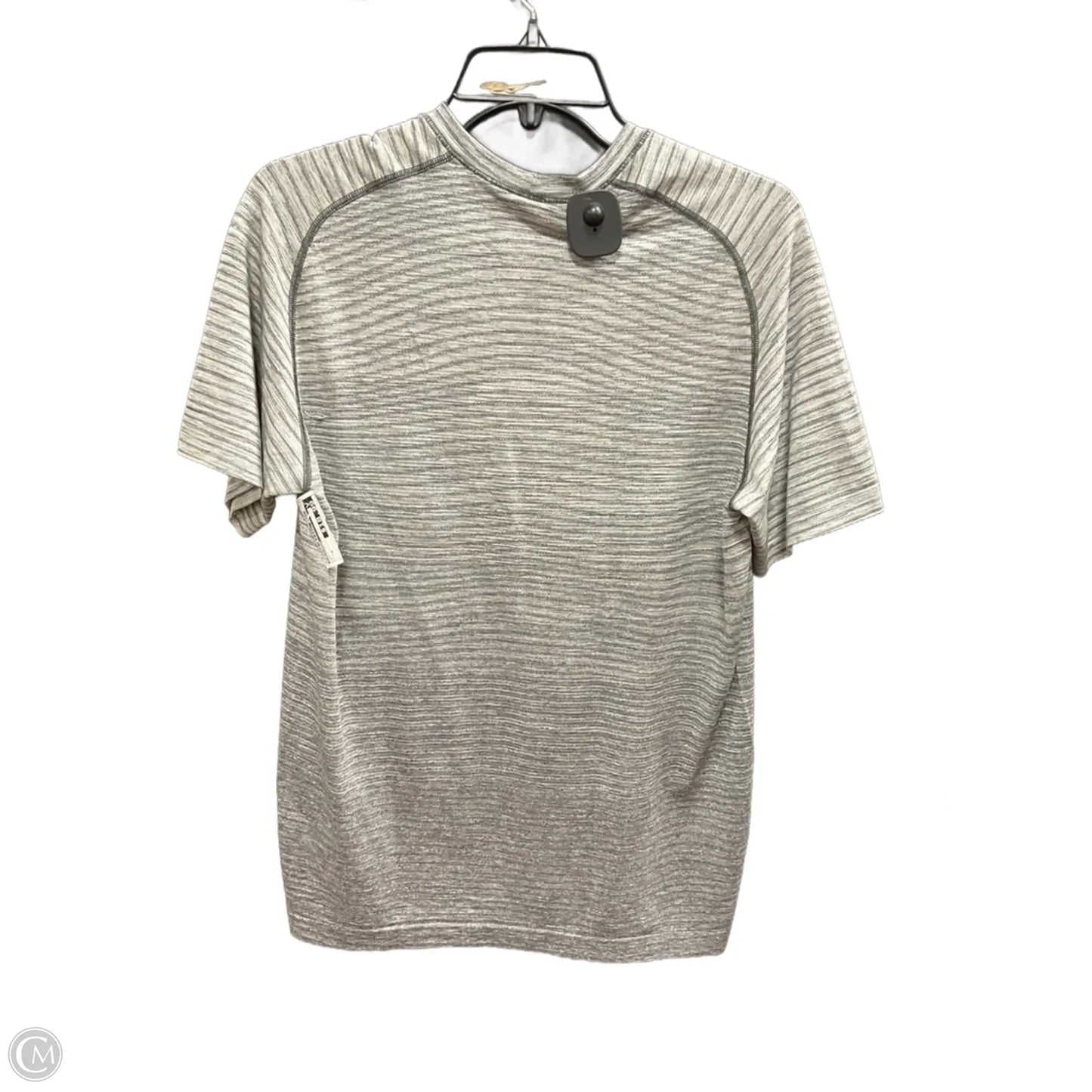 Athletic Top Short Sleeve By Lululemon In Grey, Size: M