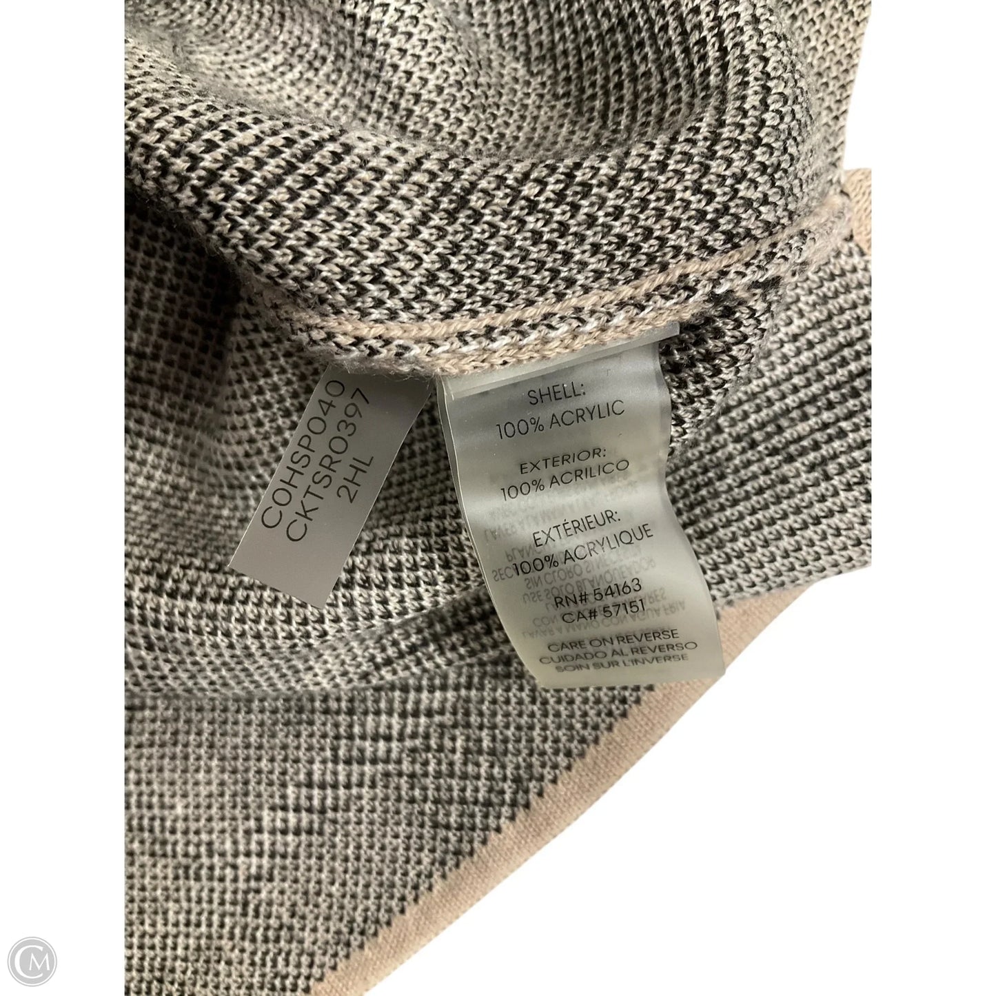 Sweater By Calvin Klein In Tan & White, Size: M