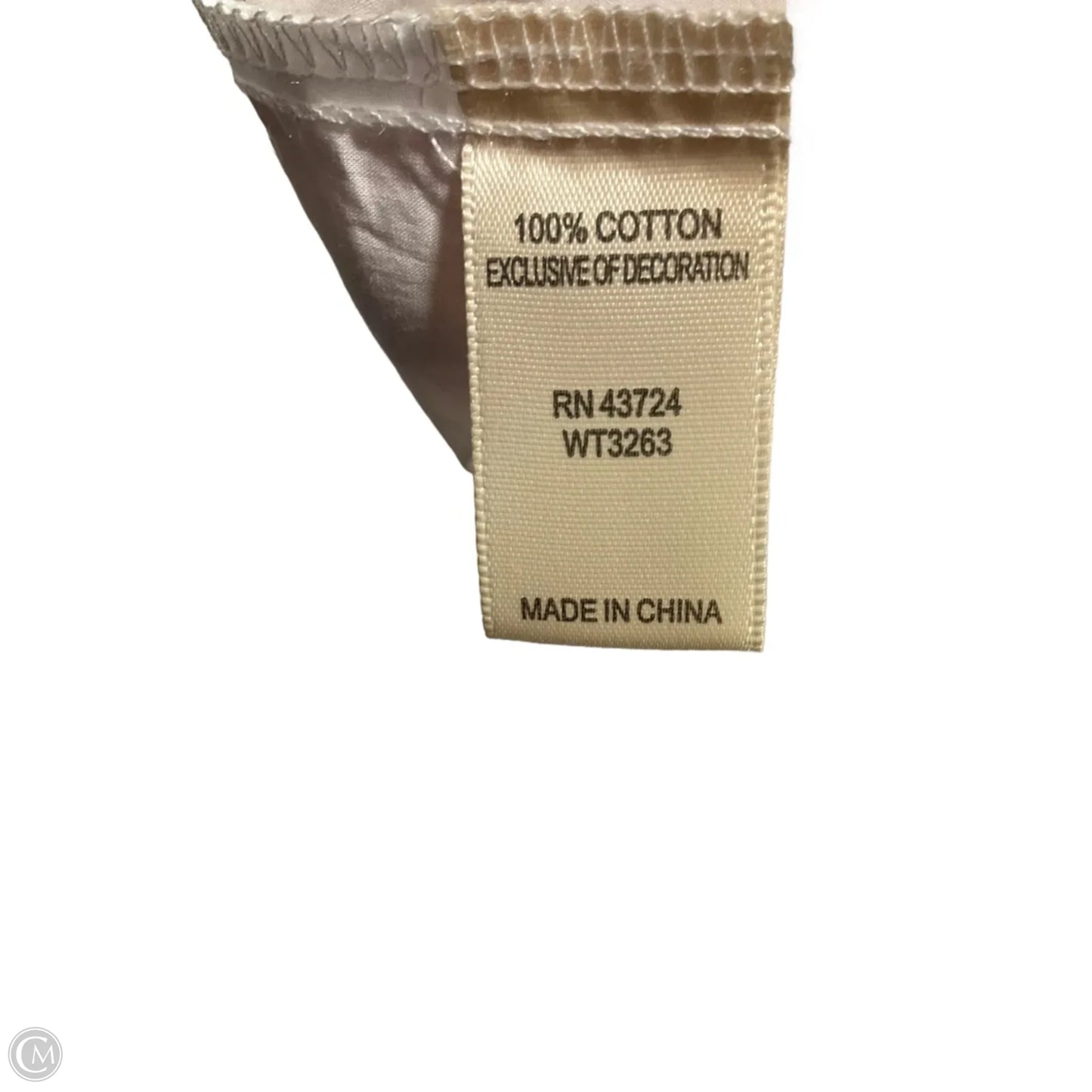 Top Short Sleeve By Clothes Mentor In White, Size: M