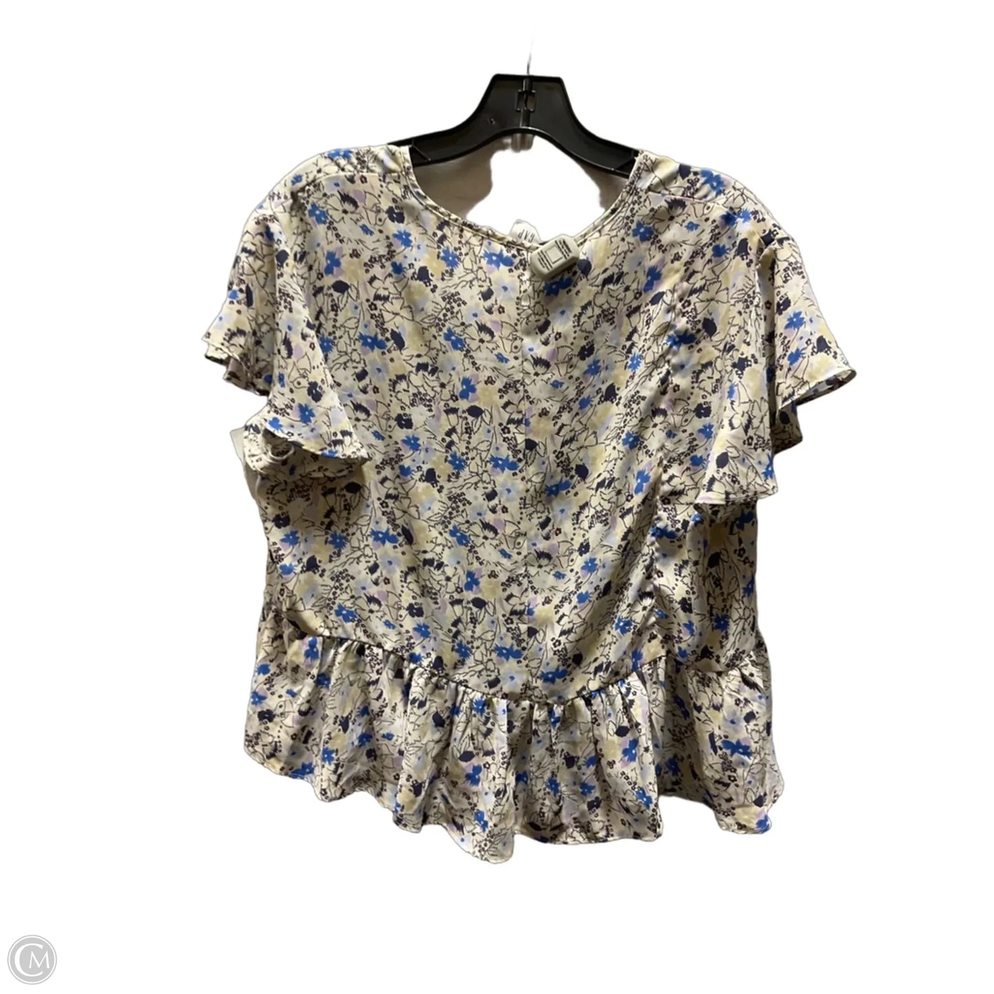 Top Short Sleeve By Gap In Blue & Cream, Size: M