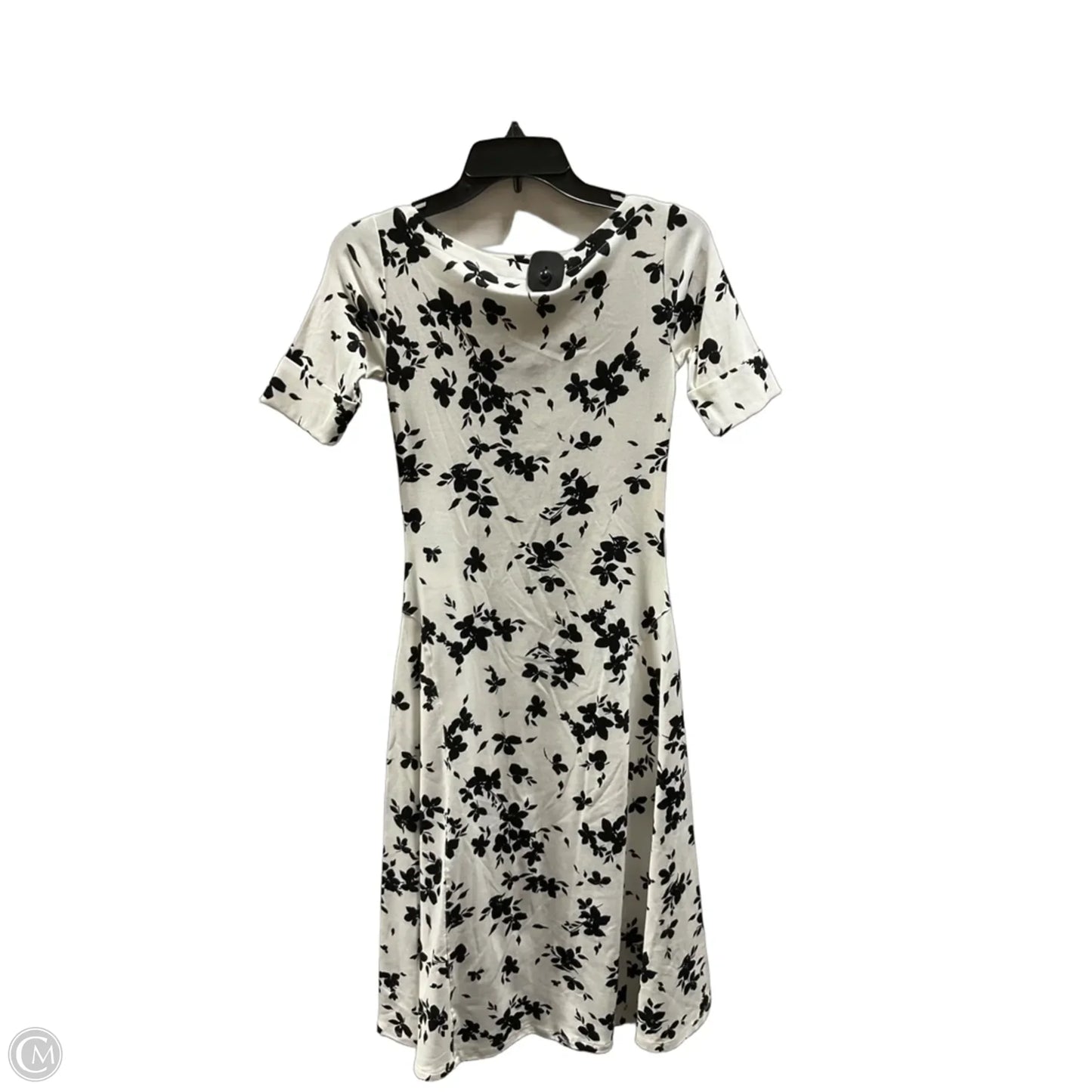 Dress Casual Midi By Ralph Lauren In Black & Cream, Size: Xs