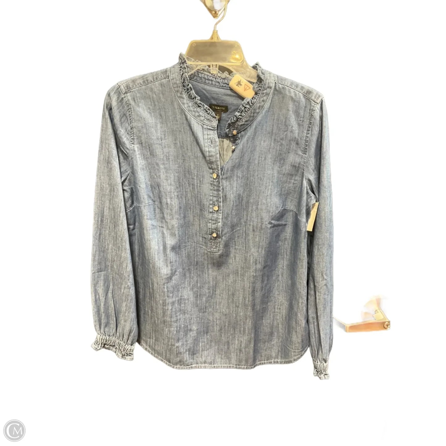 Top Long Sleeve By Talbots In Blue Denim, Size: S