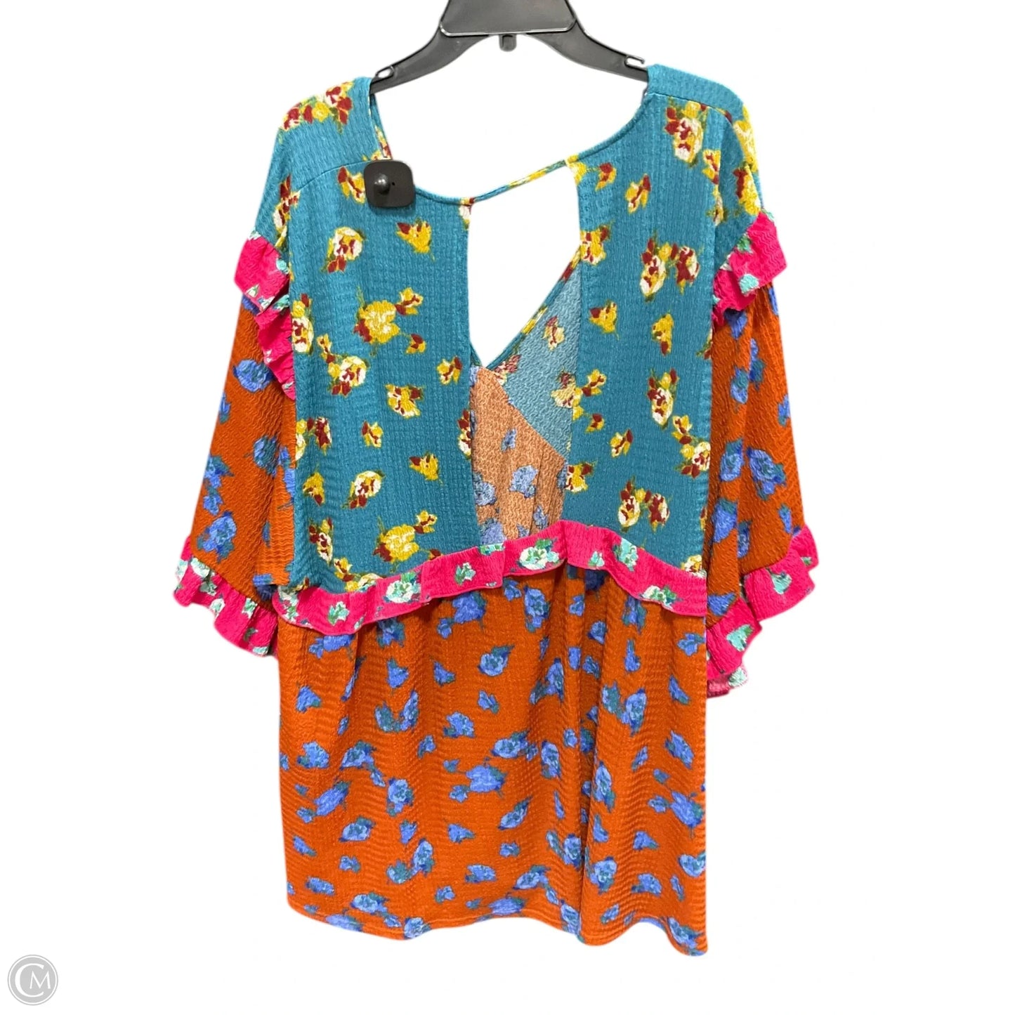 Top Short Sleeve By Anthropologie In Multi-colored, Size: 2x