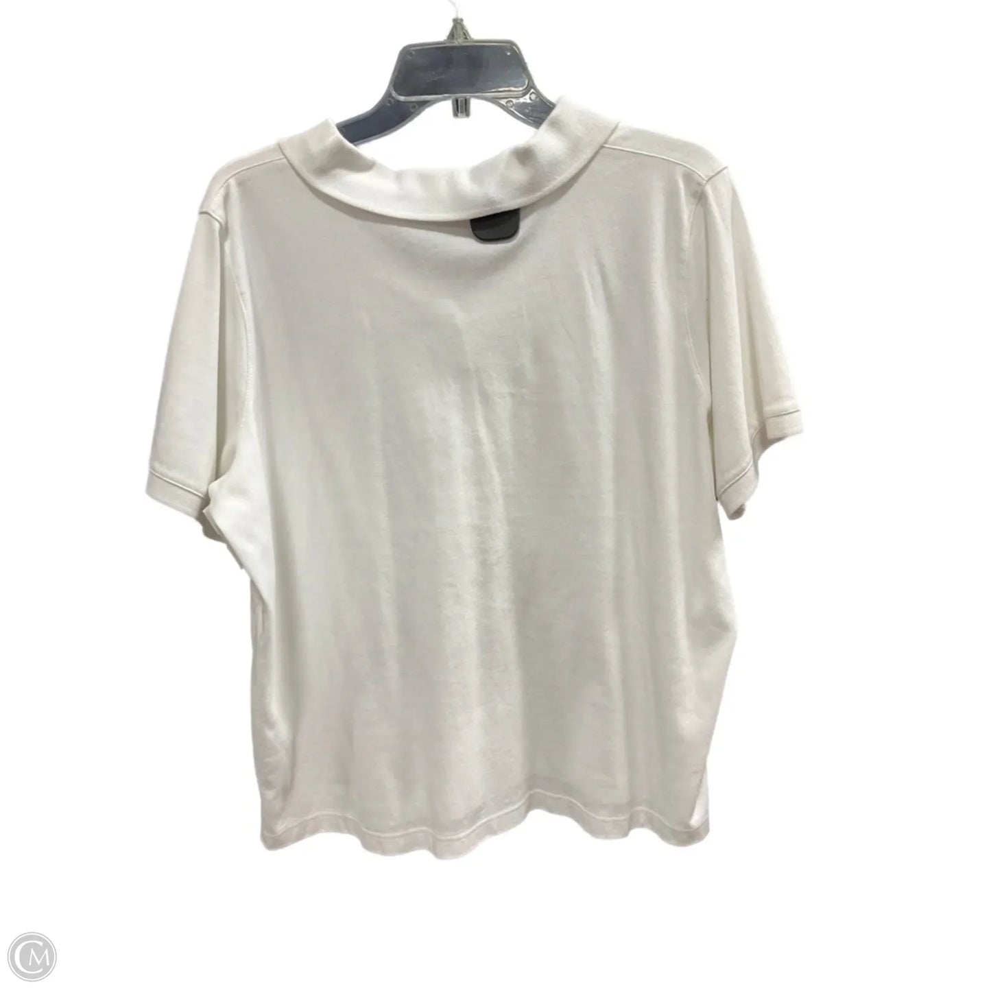 Top Short Sleeve By Liz Claiborne In White, Size: 2x