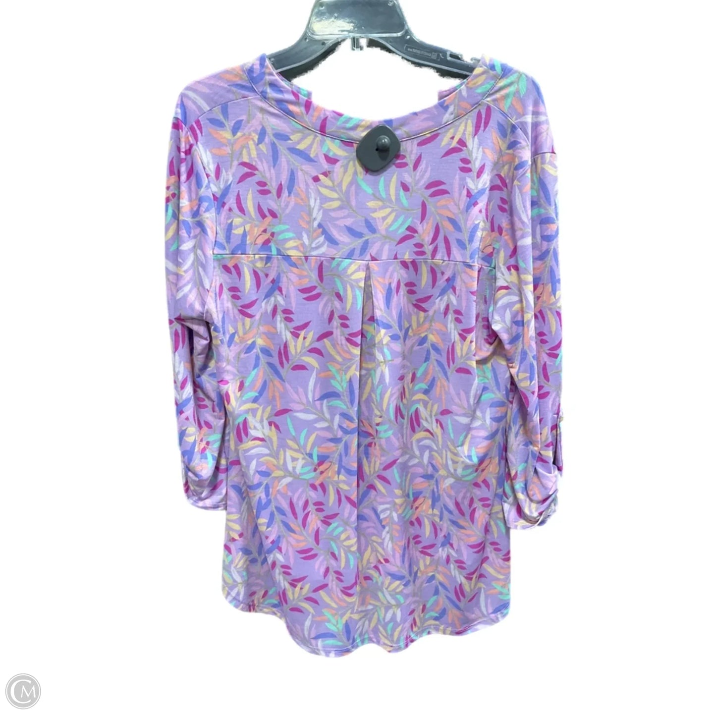 Top 3/4 Sleeve By Cmf In Purple, Size: L