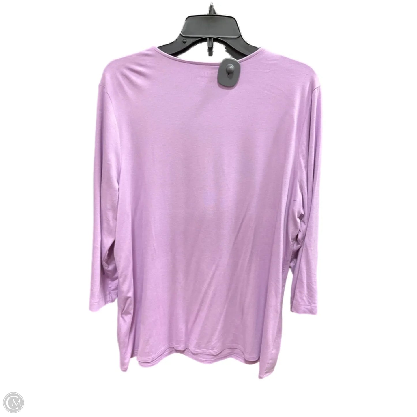 Top 3/4 Sleeve By Chicos In Purple, Size: Xl