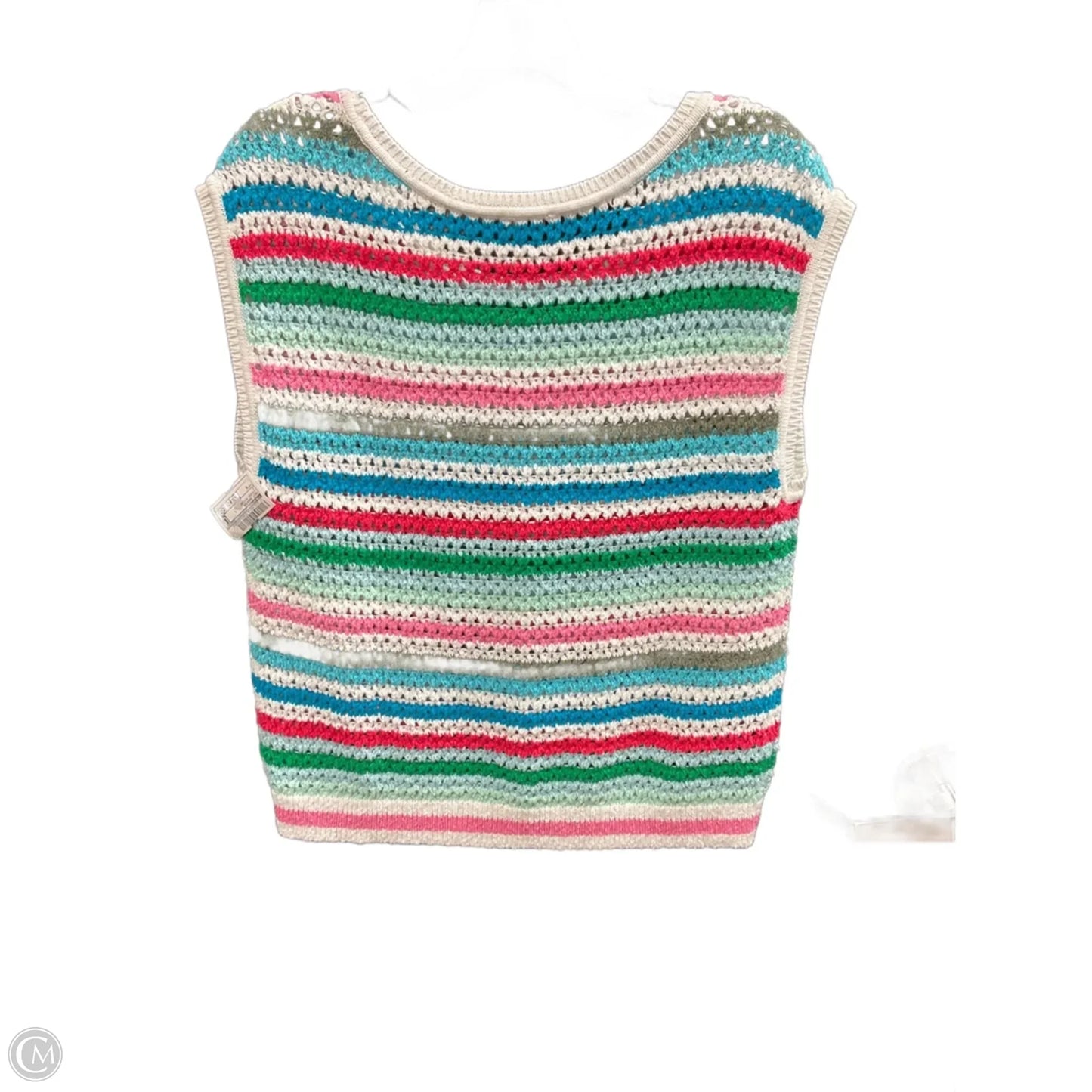 Vest Sweater By Talbots In Striped Pattern, Size: S