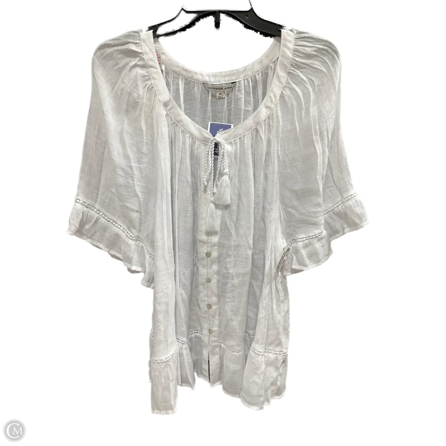 Top Short Sleeve By Zac And Rachel In White, Size: 3x