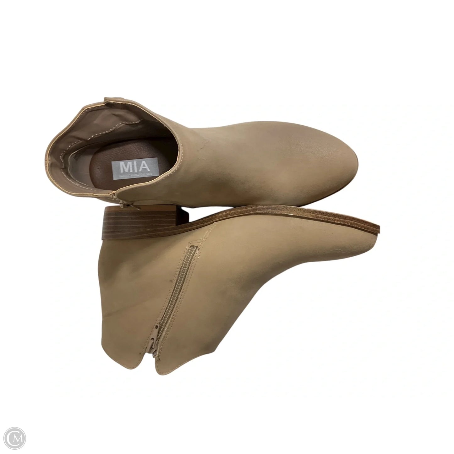 Boots Ankle Flats By Mia In Beige, Size: 9.5
