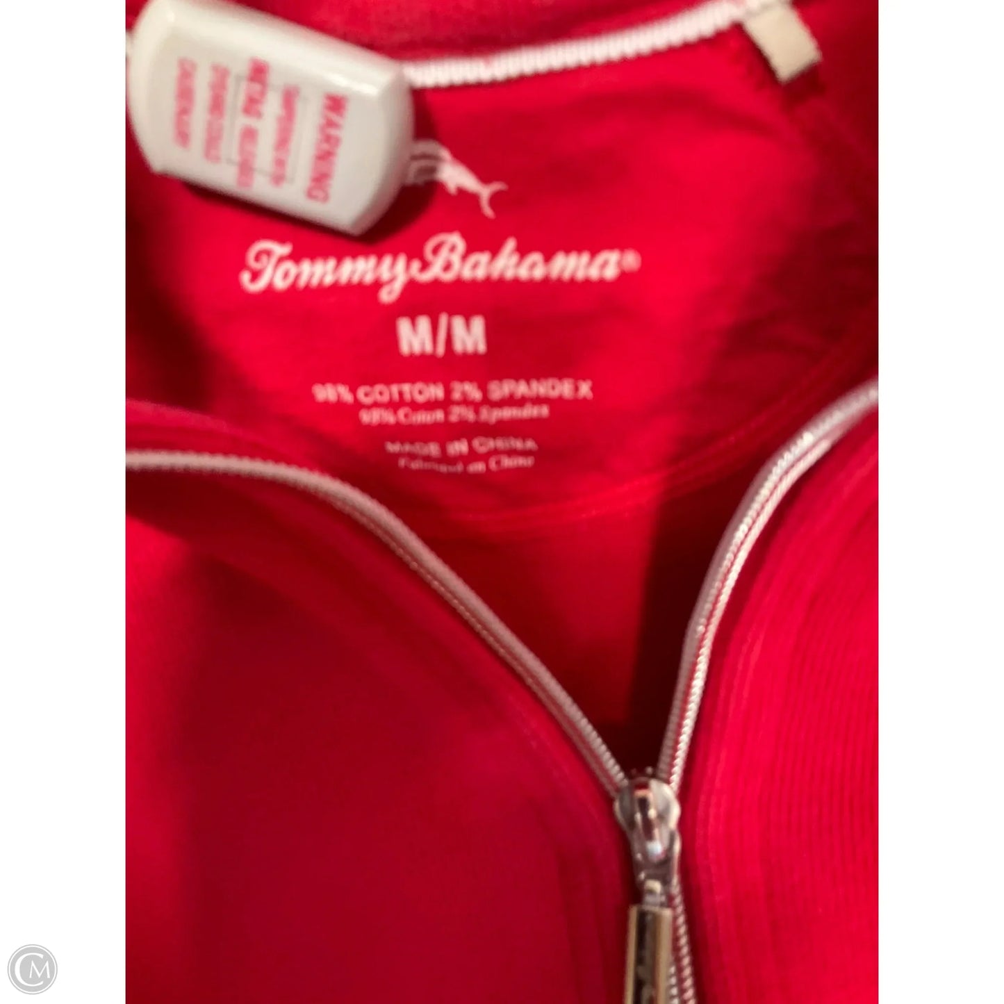 Athletic Top Long Sleeve Collar By Tommy Bahama In Red, Size: M