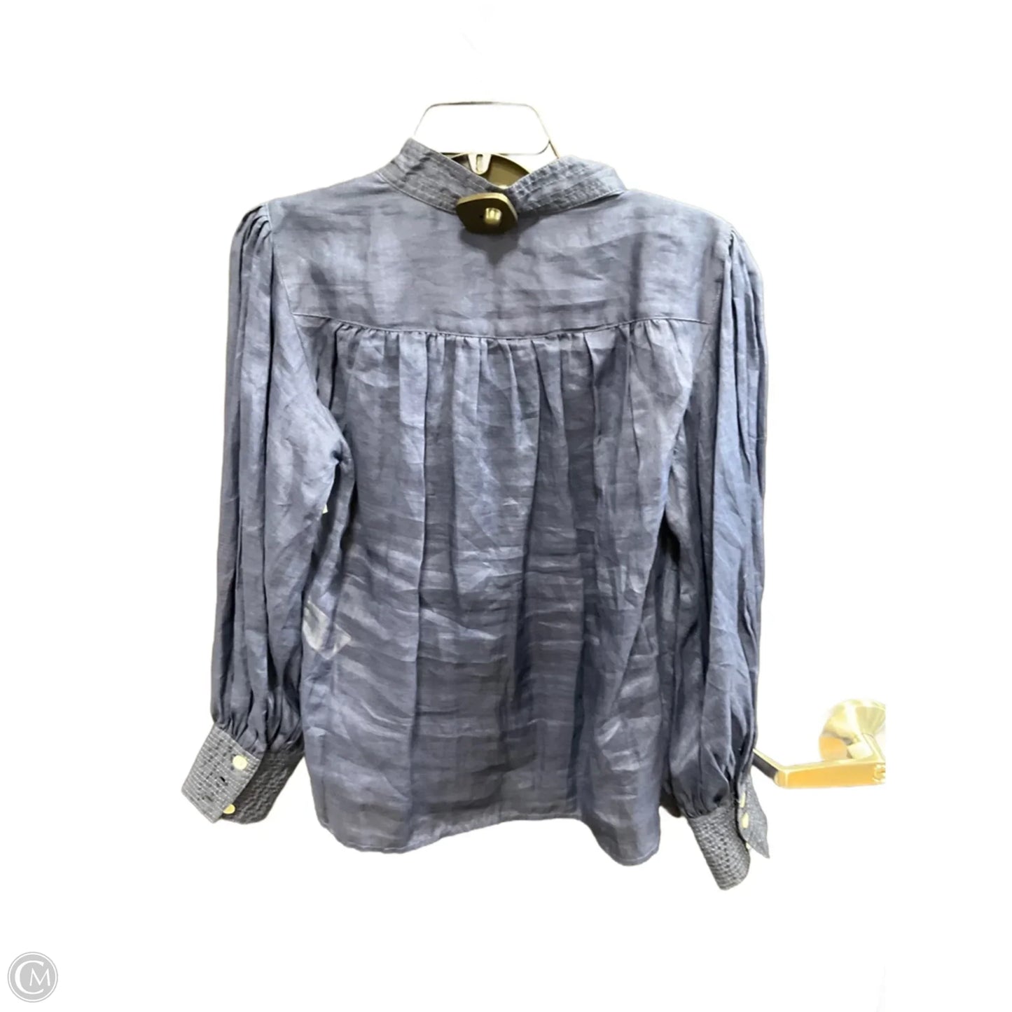 Top Long Sleeve By Banana Republic In Blue, Size: S