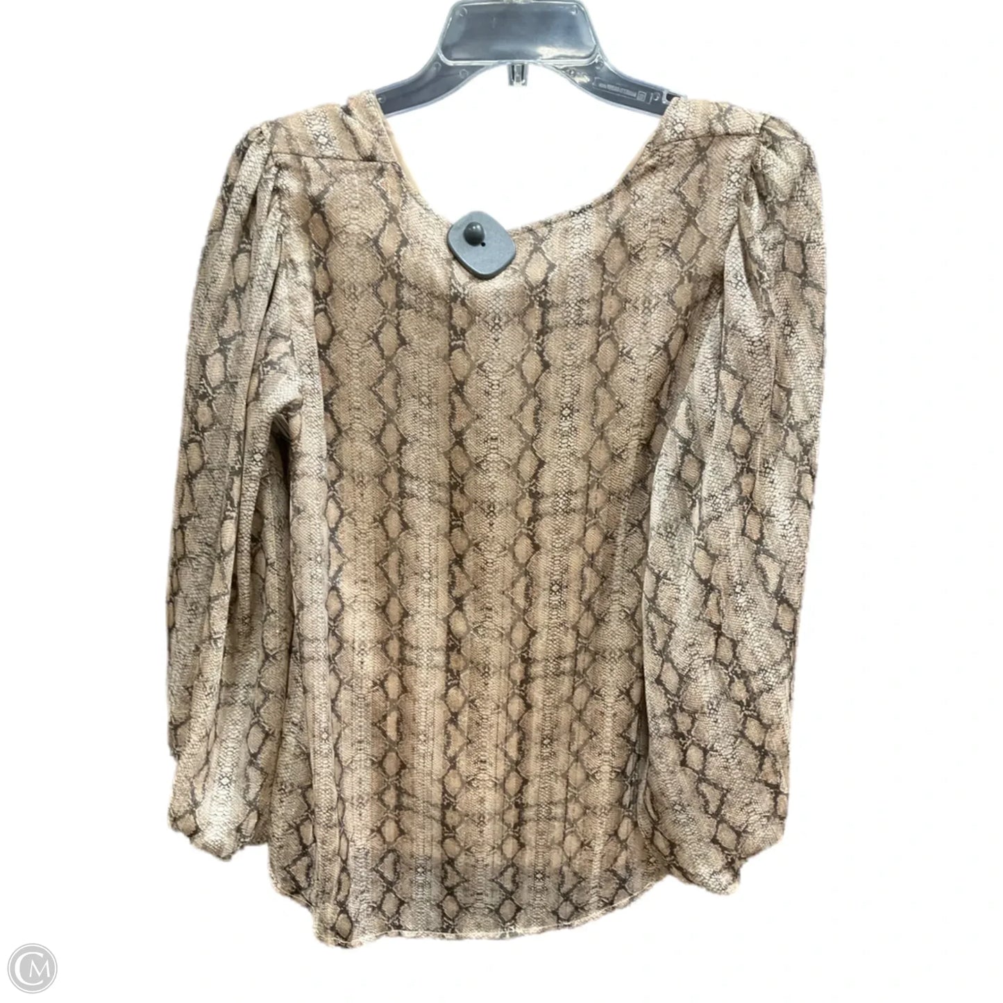 Top Long Sleeve By Adrienne Vittadini In Animal Print, Size: M