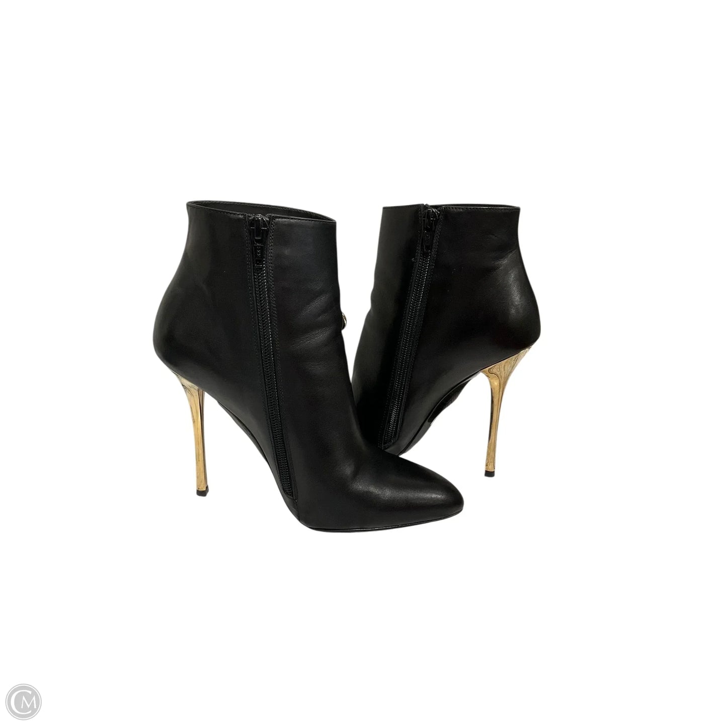 Boots Luxury Designer By Versace In Black, Size: 8