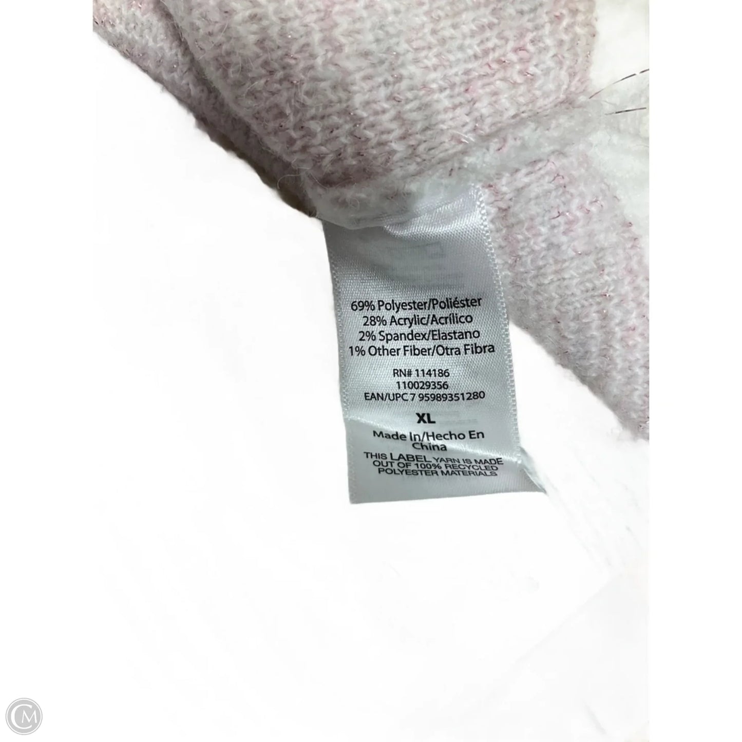 Sweater By 525 In Pink & White, Size: Xl