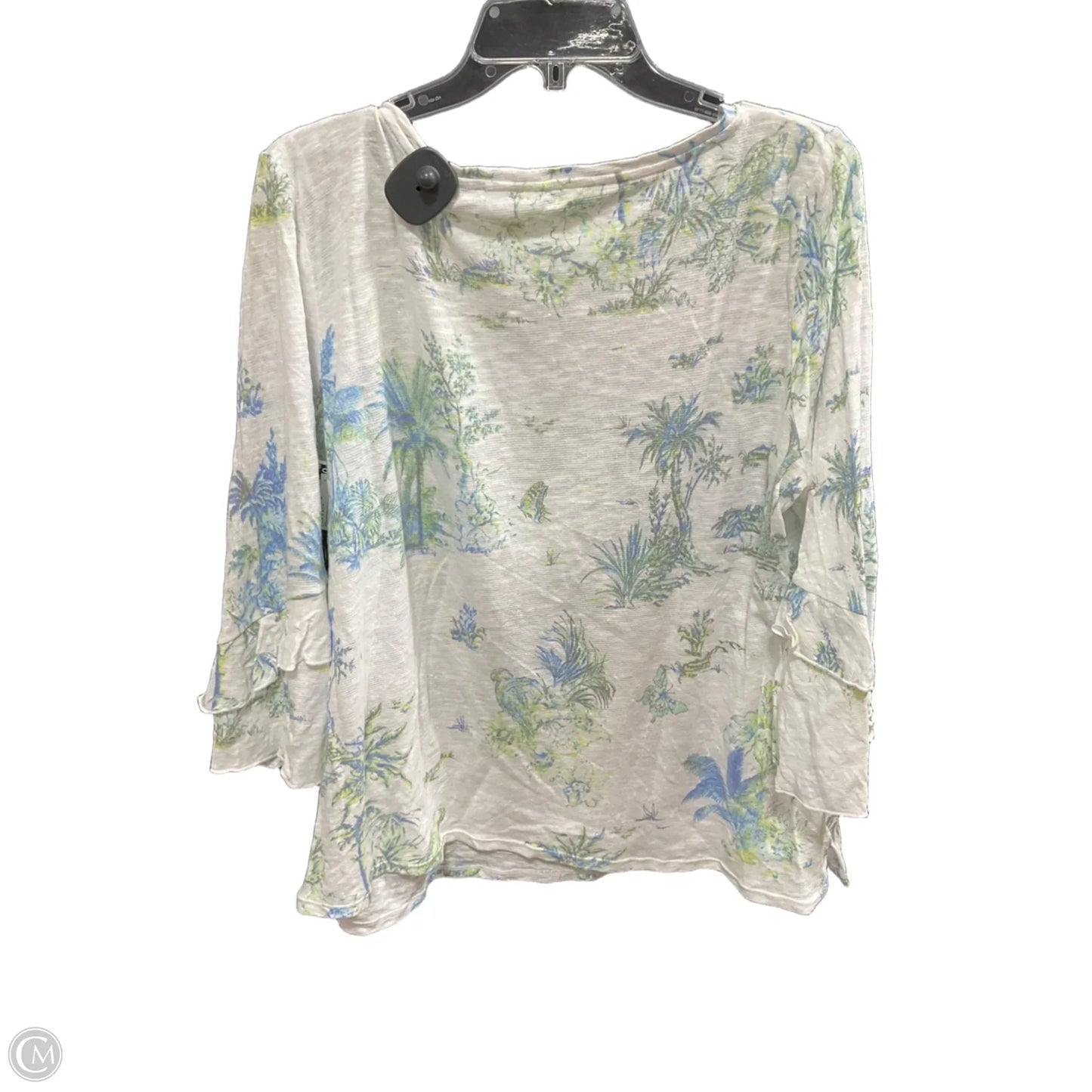 Top 3/4 Sleeve By J. Jill In Blue & White, Size: L