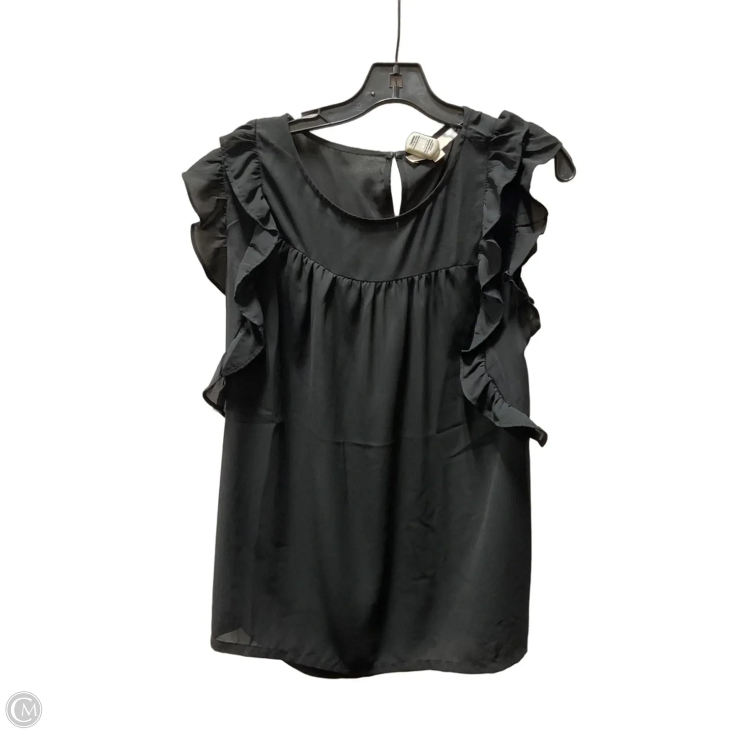 Top Short Sleeve By Loft In Black, Size: L