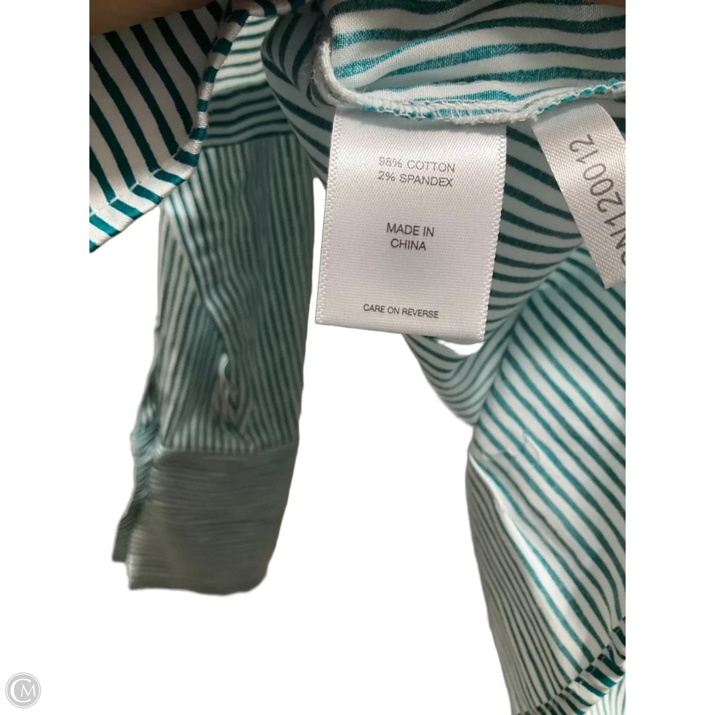 Blouse Long Sleeve By New York And Co In Striped Pattern, Size: M