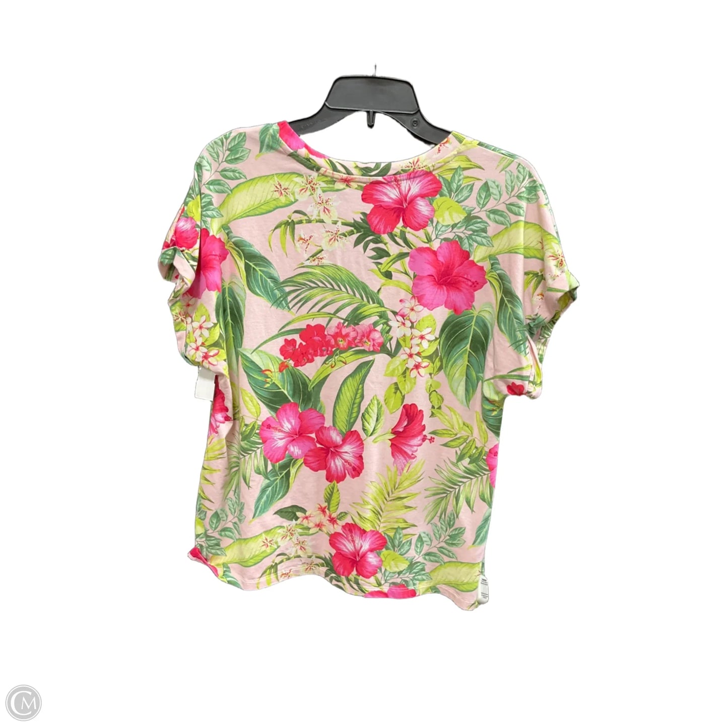 Top Short Sleeve By Tommy Bahama In Tropical Print, Size: M