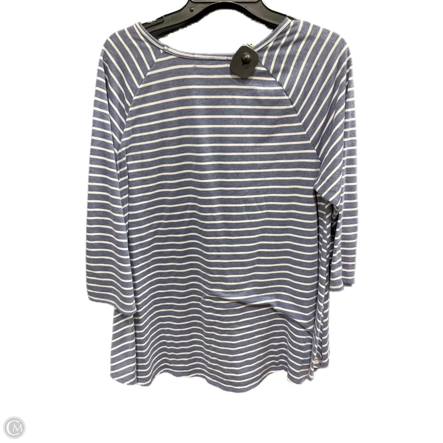 Top 3/4 Sleeve By Kim & Cami In Striped Pattern, Size: 1x