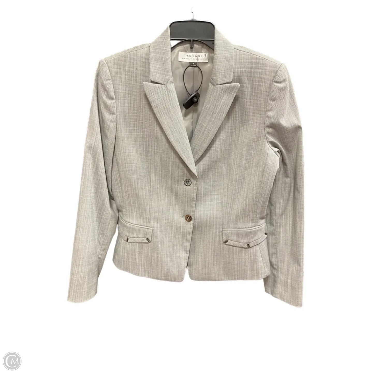 Blazer By Tahari By Arthur Levine In Grey, Size: 8