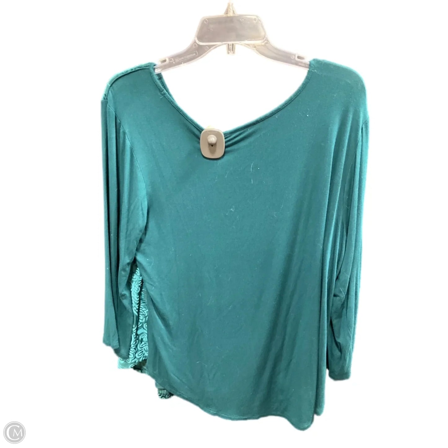 Top 3/4 Sleeve By Dana Buchman In Green, Size: Xxl