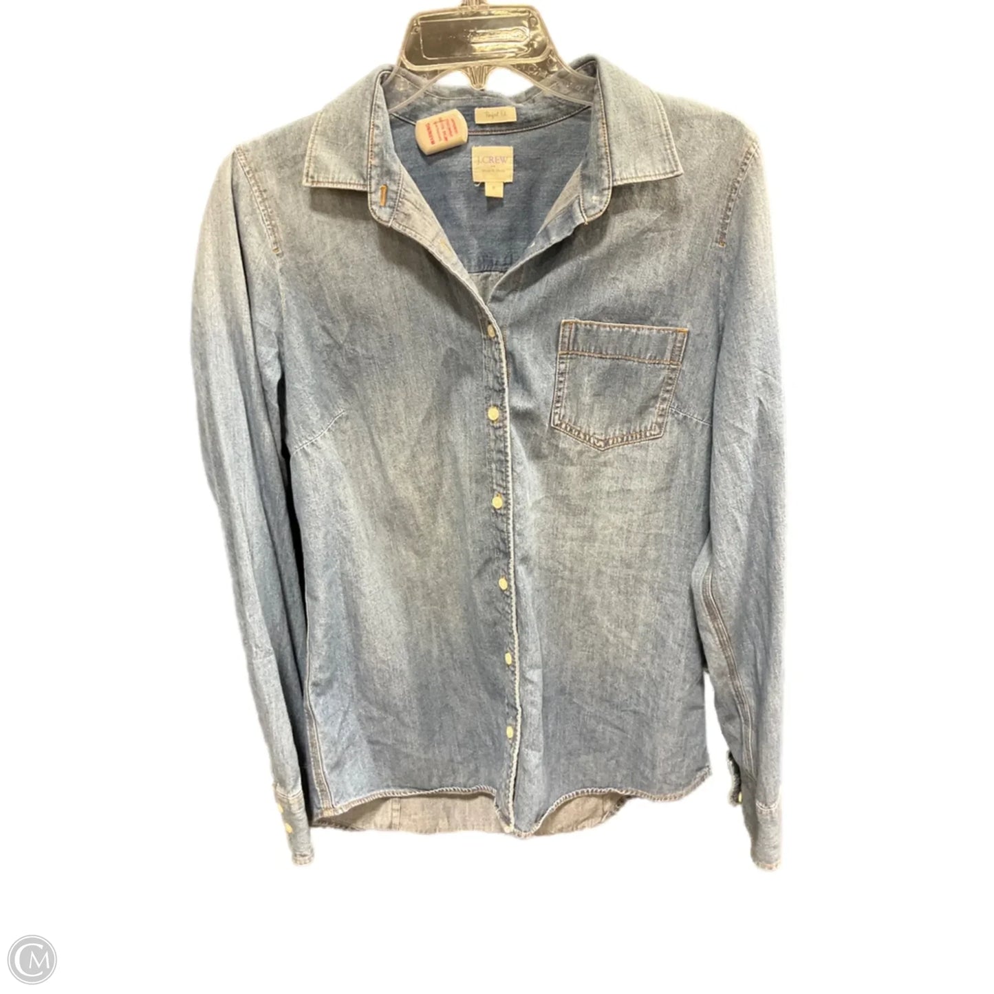 Blouse Long Sleeve By J. Crew In Blue, Size: M