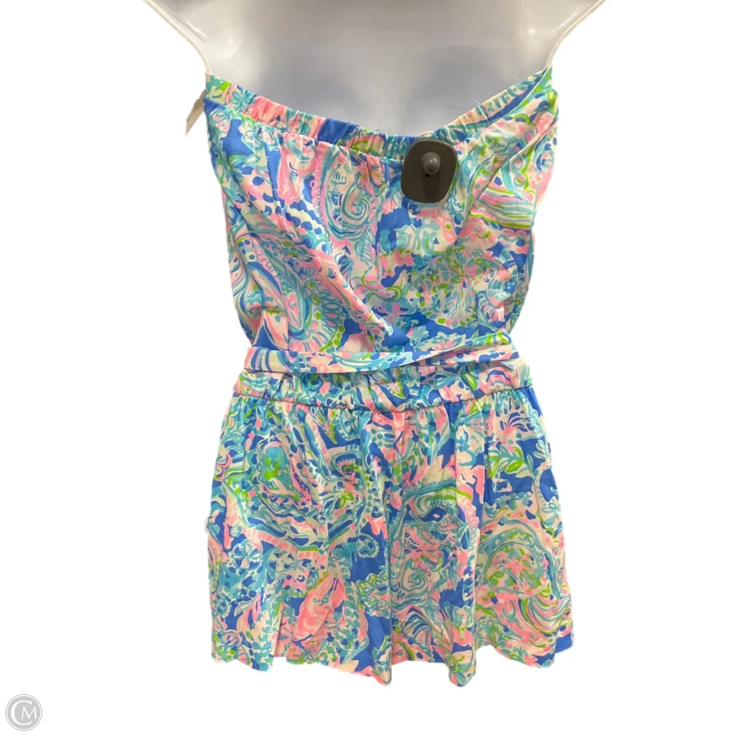 Romper Designer By Lilly Pulitzer In Blue & Pink, Size: S