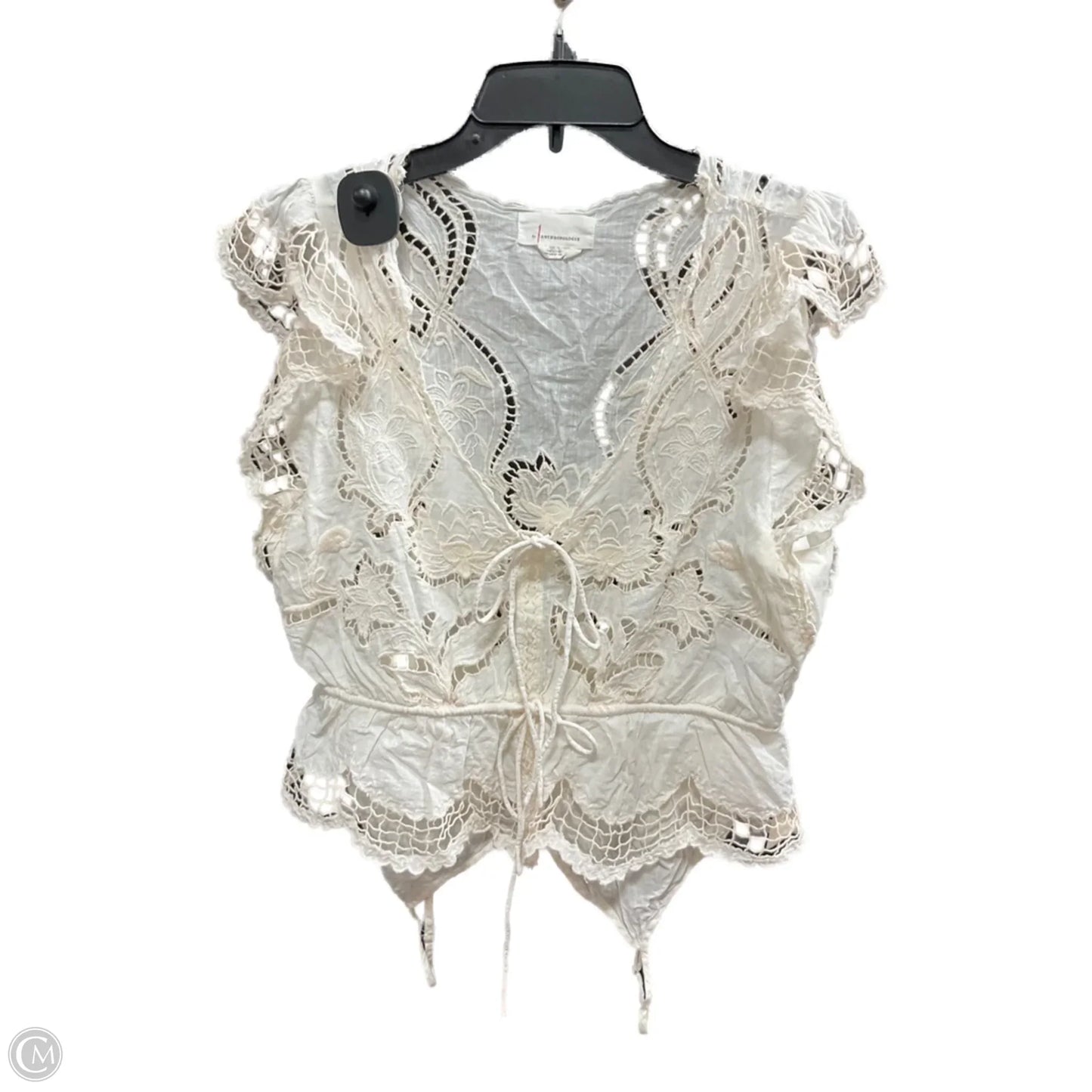 Top Sleeveless By Anthropologie In Cream, Size: L