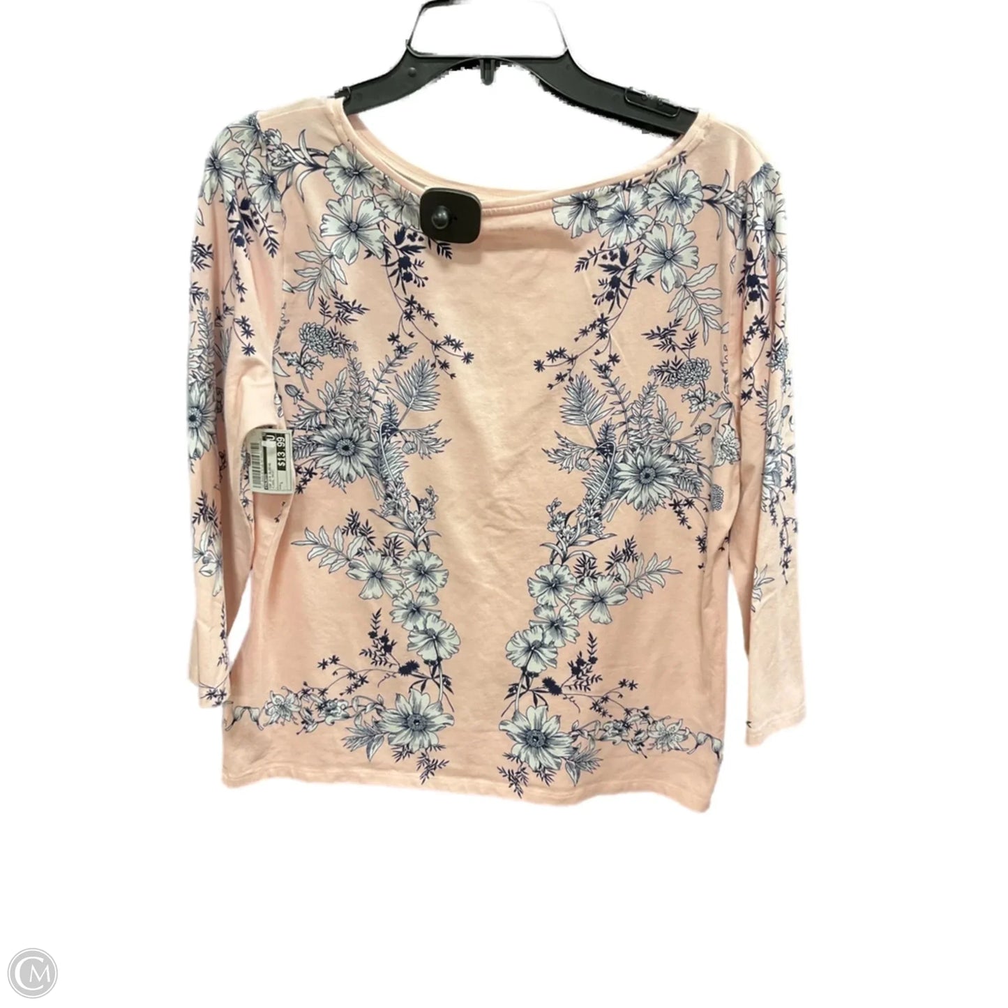 Top 3/4 Sleeve By Talbots In Floral Print, Size: L