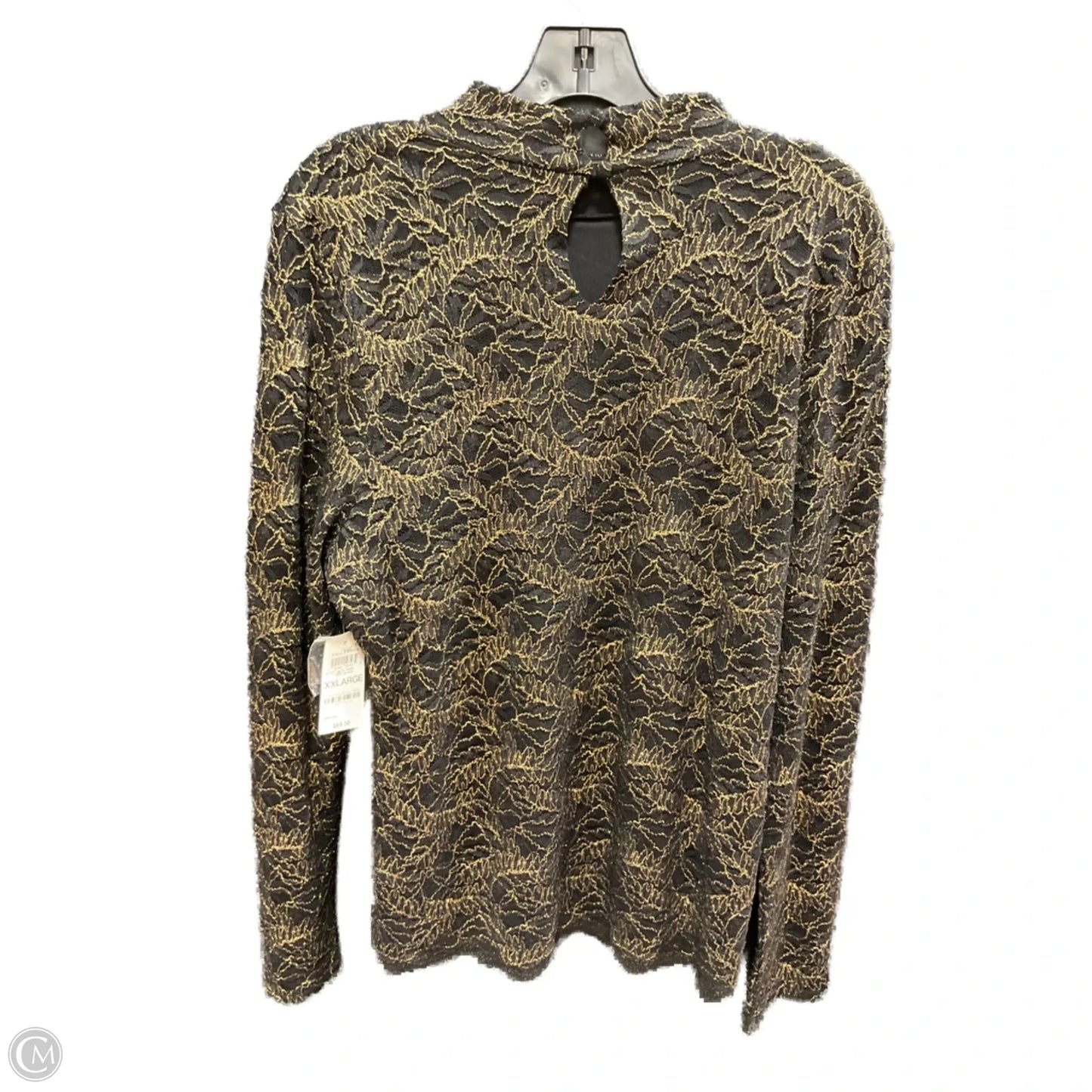 Top Long Sleeve By Inc In Black & Gold, Size: Xxl