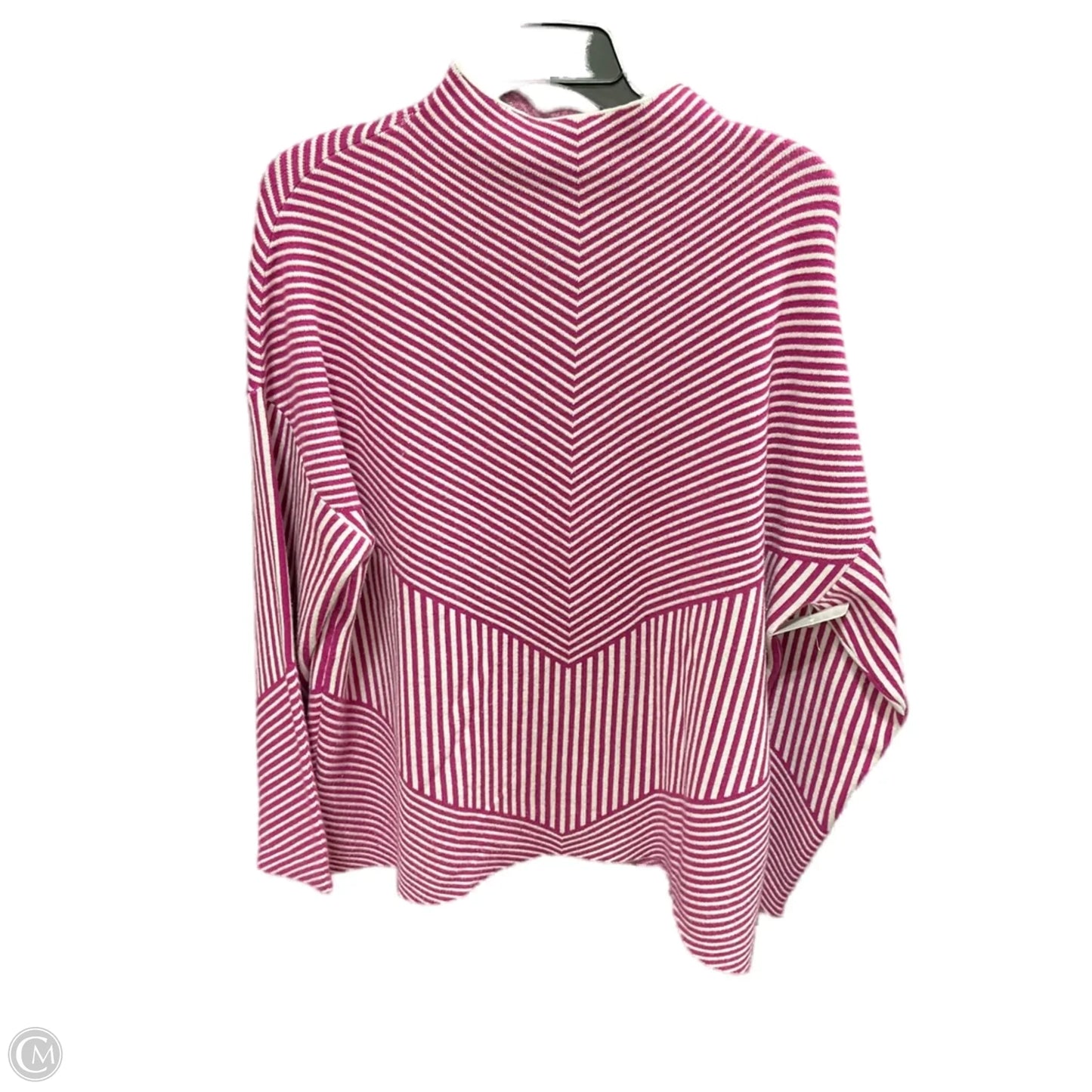 Sweater By Tahari In Pink & White, Size: 1x