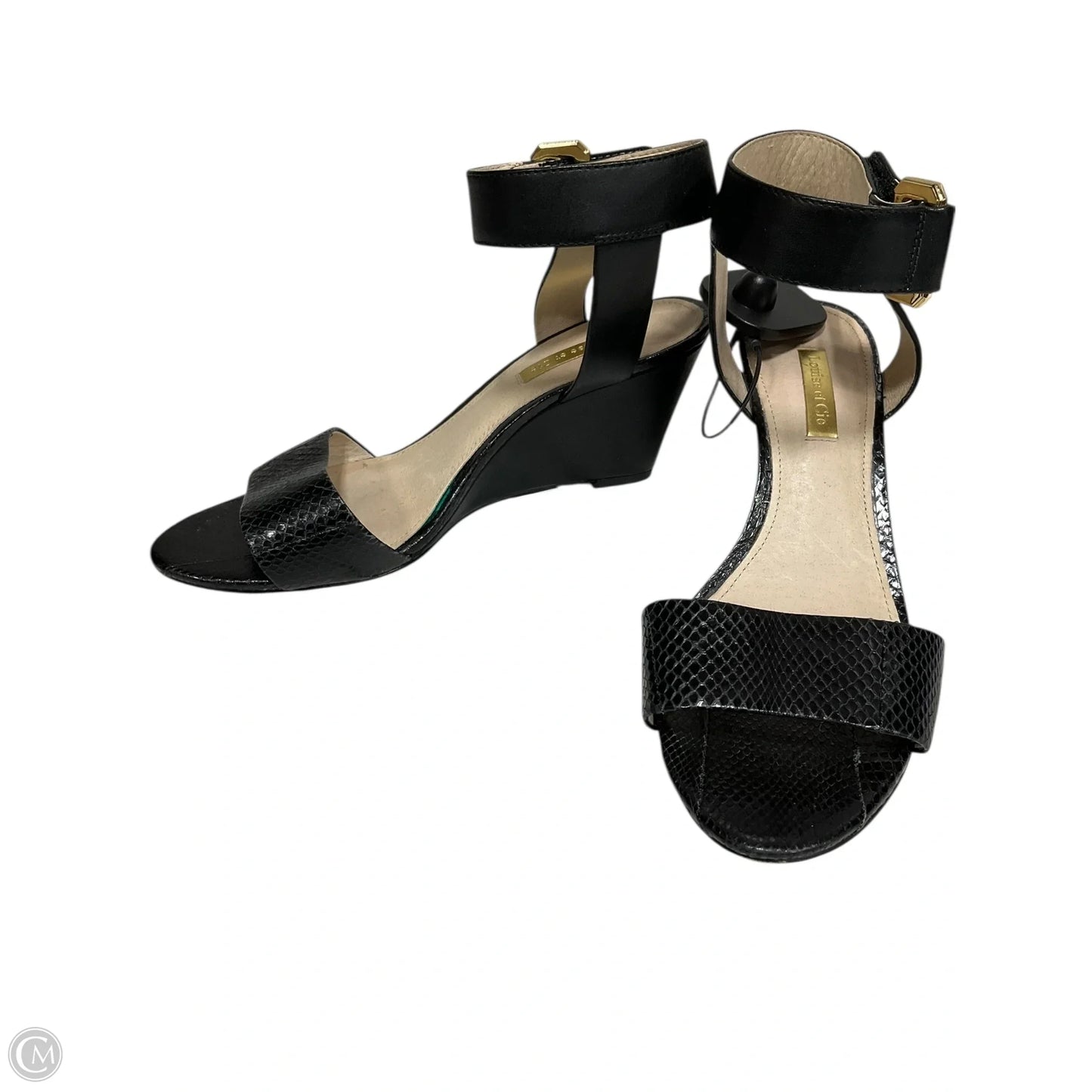 Sandals Heels Wedge By Louise Et Cie In Black, Size: 6.5
