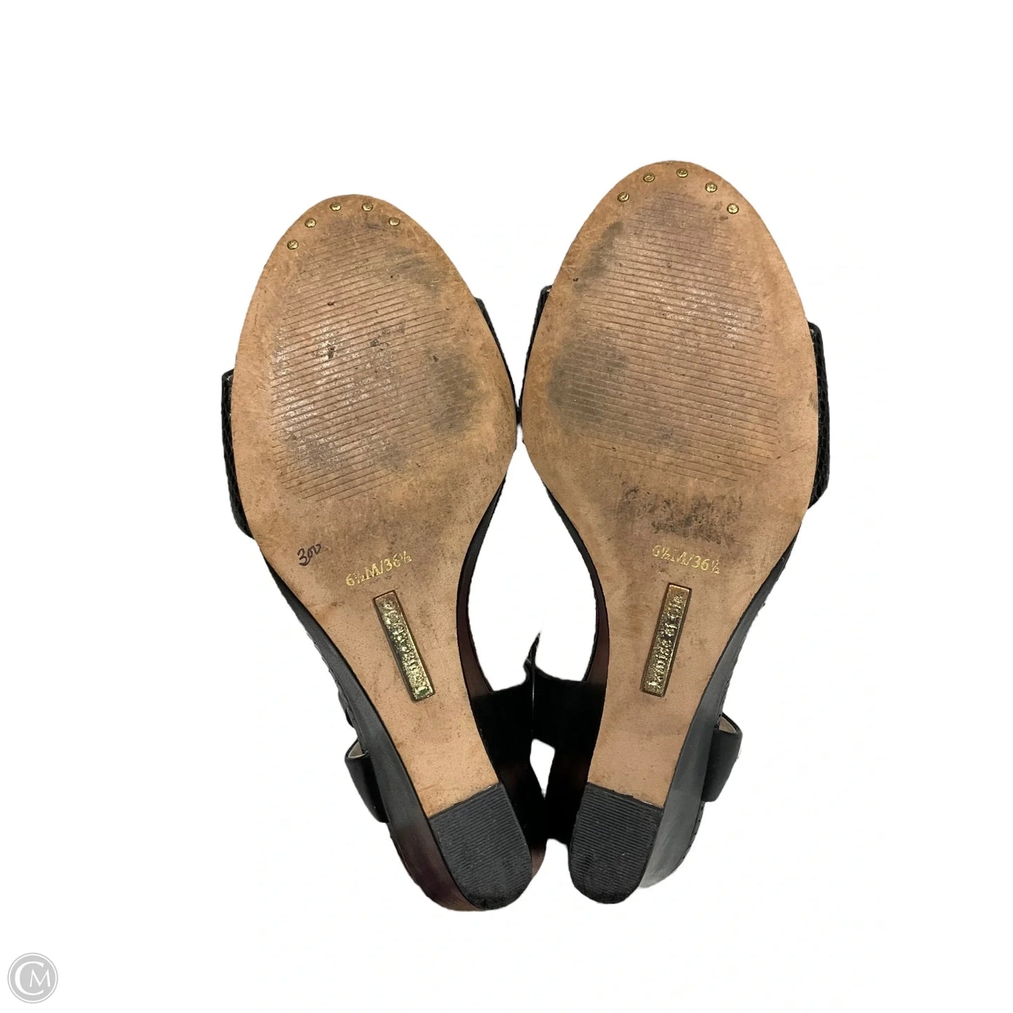 Sandals Heels Wedge By Louise Et Cie In Black, Size: 6.5