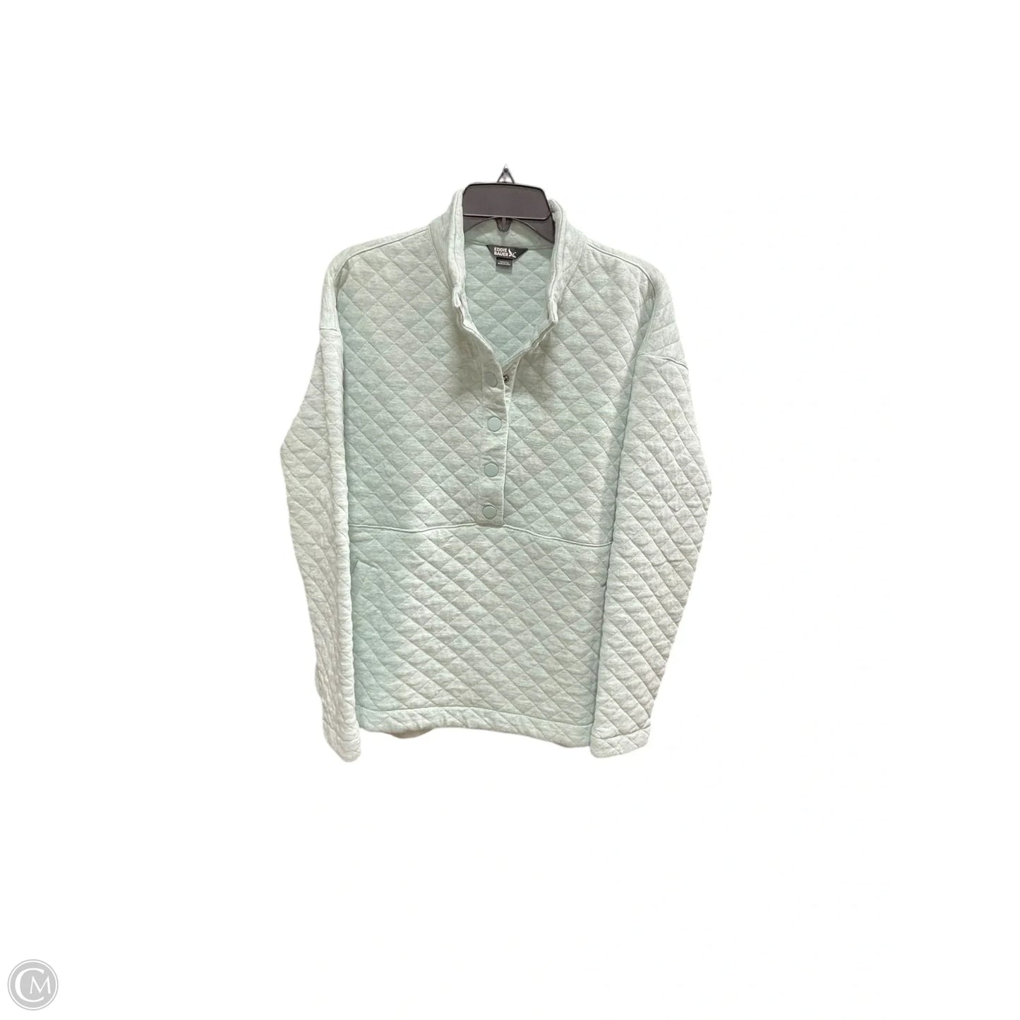 Athletic Sweatshirt Collar By Eddie Bauer In Green, Size: L