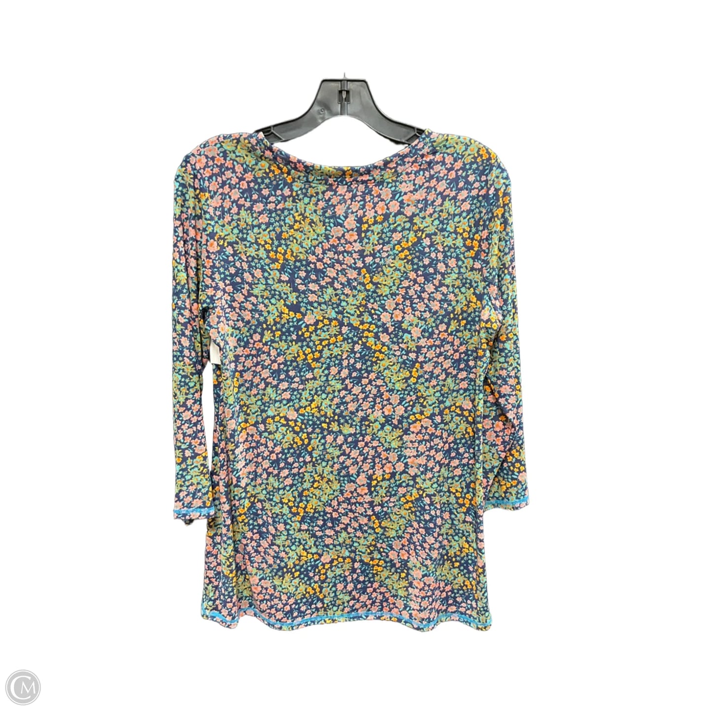 Top Long Sleeve By Logo In Blue & Pink, Size: S