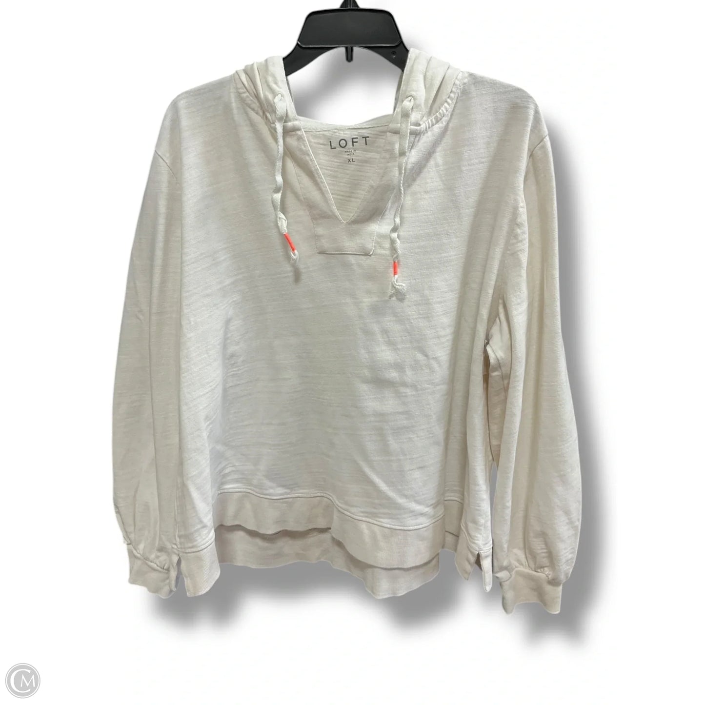 Sweatshirt Hoodie By Loft In Cream, Size: Xl